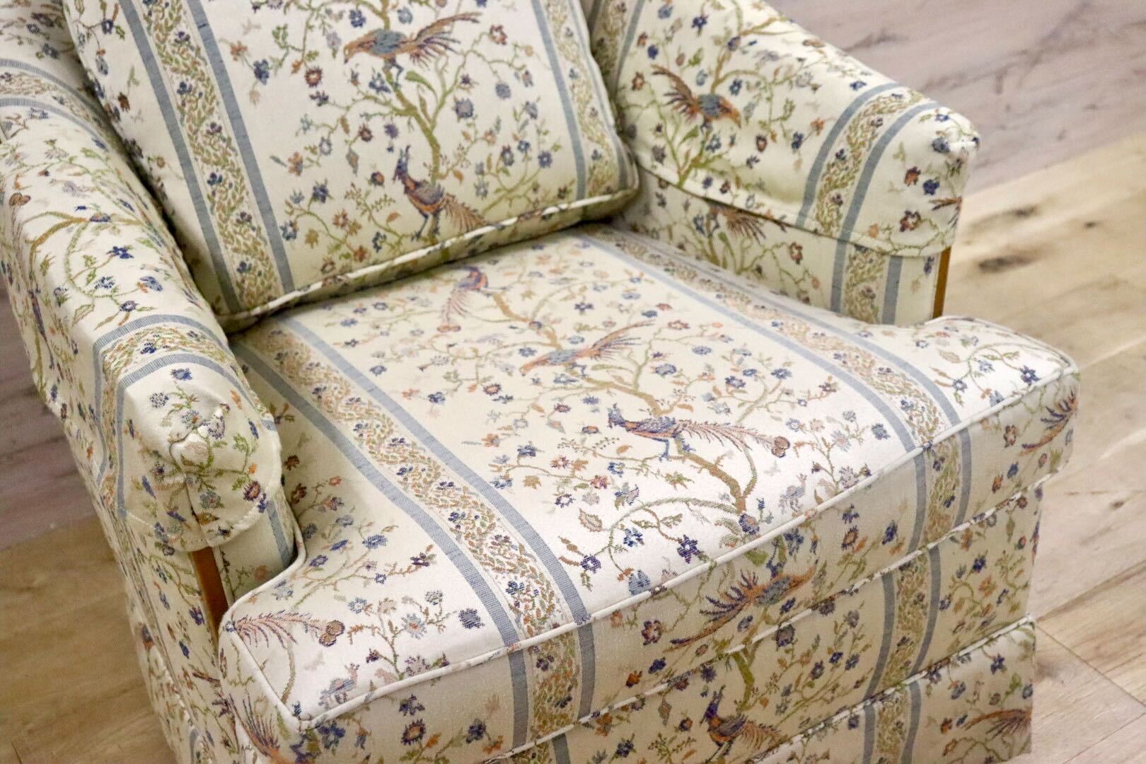 GMHN257A○DREXEL HERITAGE / ドレクセルヘリテイジ 1人掛けソファ シングルソファ アームチェア ファブリック ヴィンテージ 美品