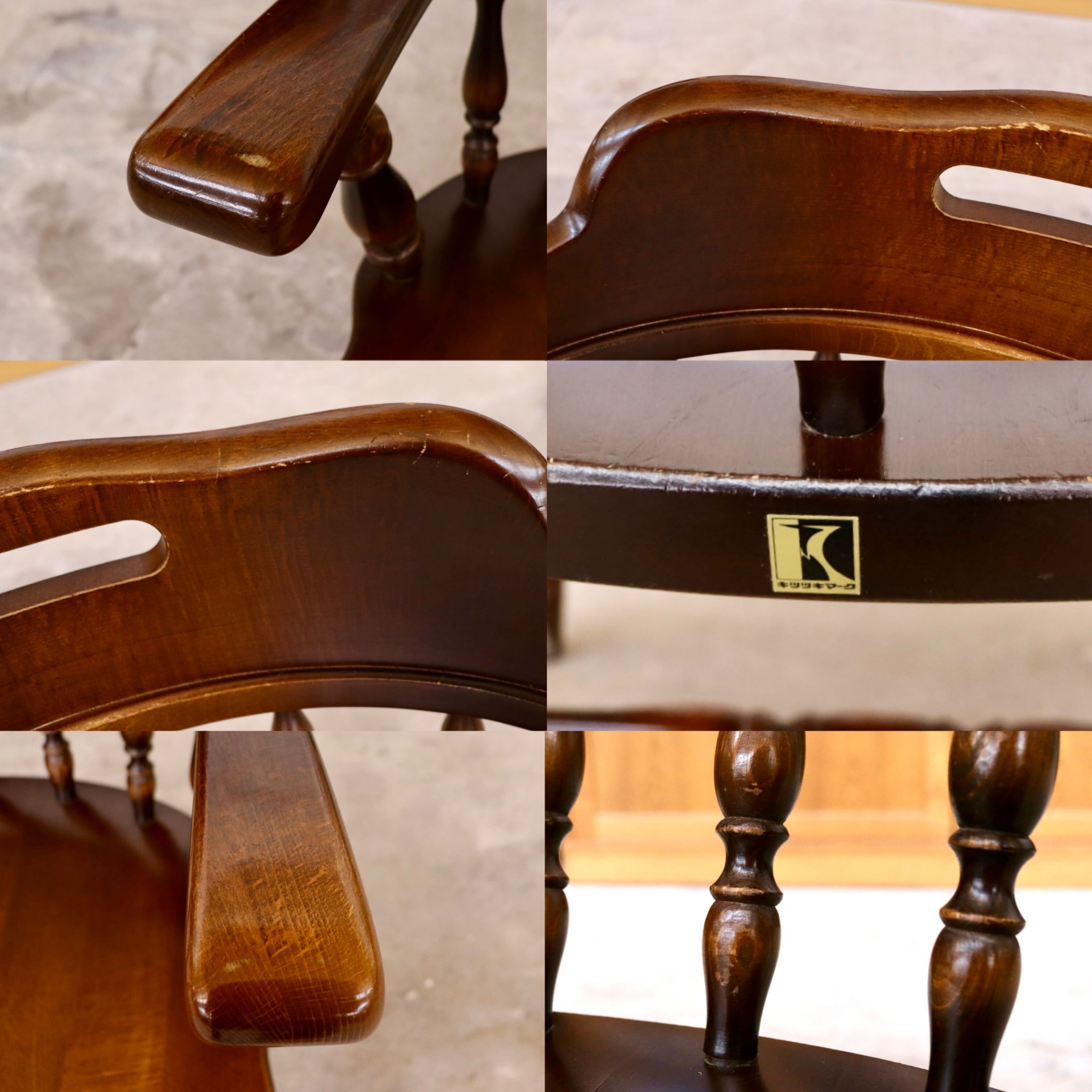 GMHS591A○飛騨産業 / HIDA キツツキ ウィンザーチェア ダイニングチェア 椅子 カントリー レトロ 無垢 国産家具