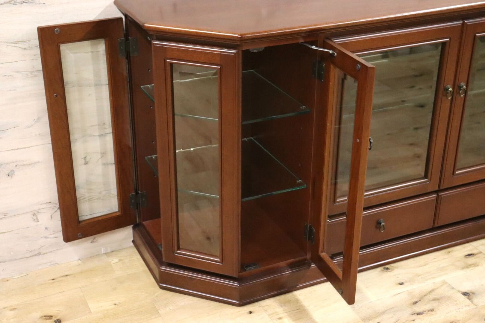 GMFN166○maruni / マルニ サイドボード キュリオケース キャビネット 飾り棚 リビング収納 ヨーロピアン クラシック