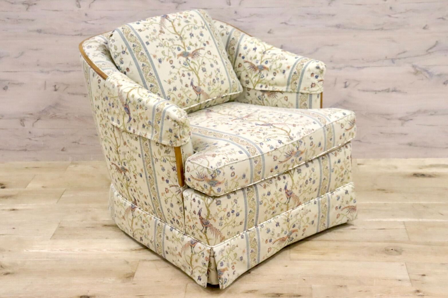 GMHN257A○DREXEL HERITAGE / ドレクセルヘリテイジ 1人掛けソファ シングルソファ アームチェア ファブリック ヴィンテージ 美品