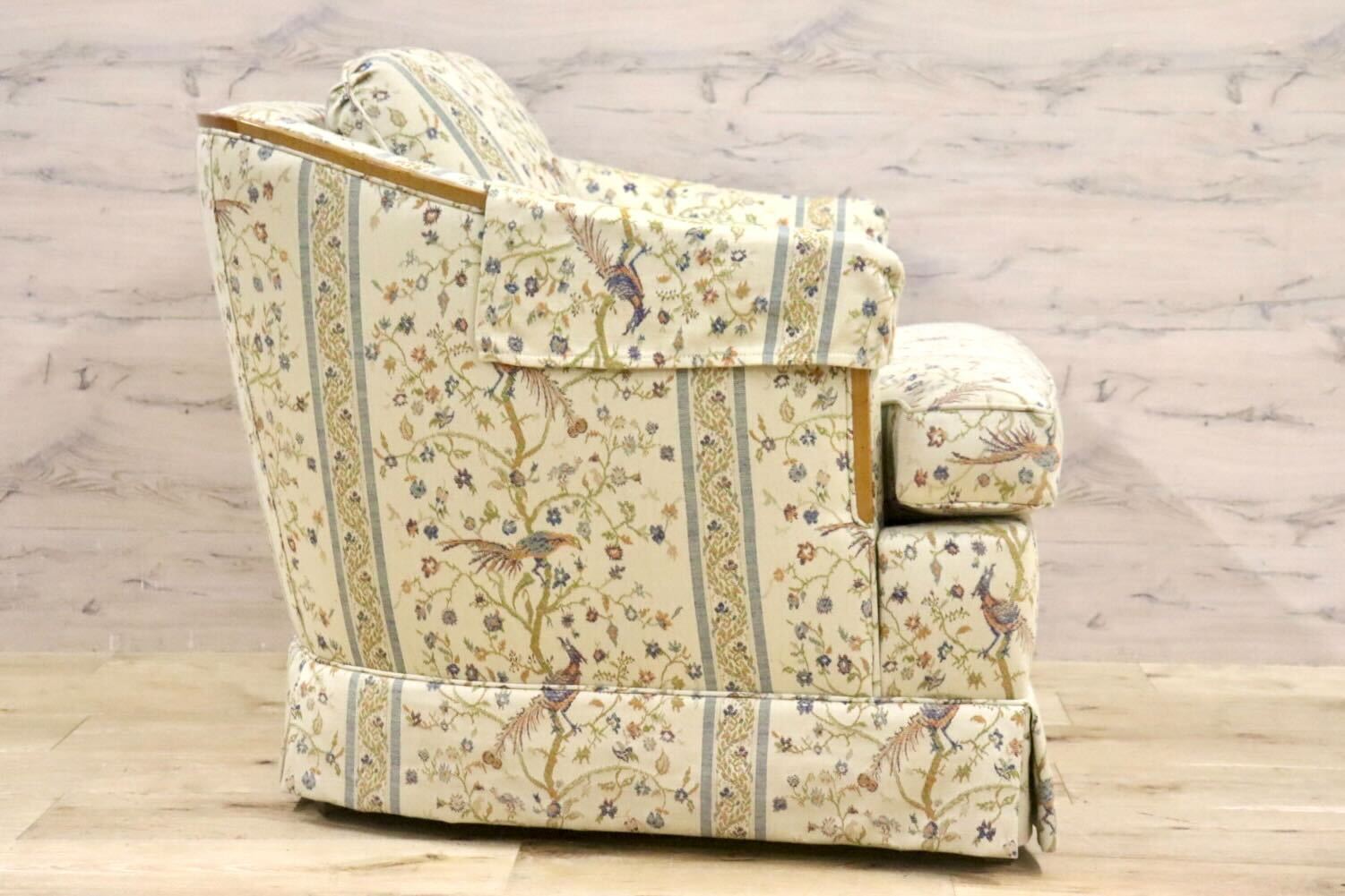 GMHN257A○DREXEL HERITAGE / ドレクセルヘリテイジ 1人掛けソファ シングルソファ アームチェア ファブリック ヴィンテージ 美品