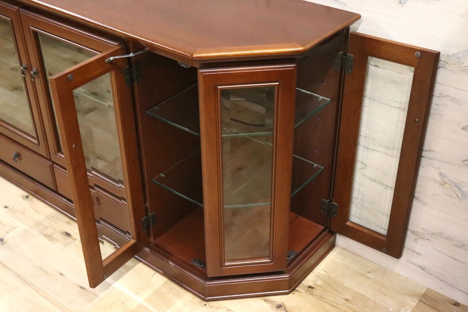 GMFN166○maruni / マルニ サイドボード キュリオケース キャビネット 飾り棚 リビング収納 ヨーロピアン クラシック