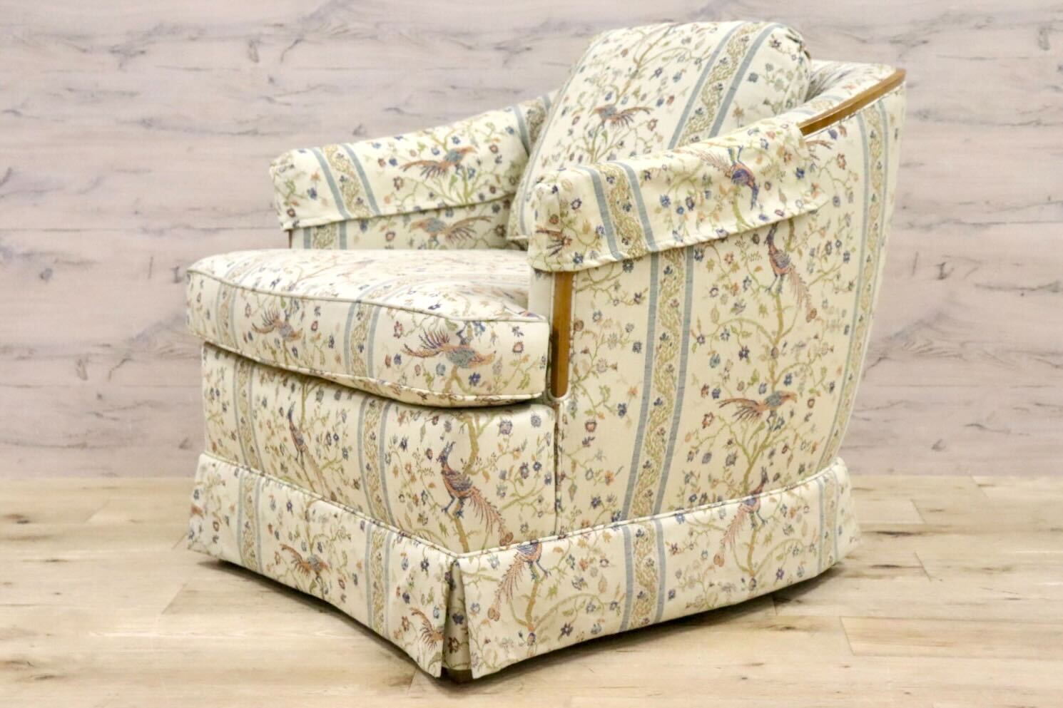 GMHN257A○DREXEL HERITAGE / ドレクセルヘリテイジ 1人掛けソファ シングルソファ アームチェア ファブリック ヴィンテージ 美品