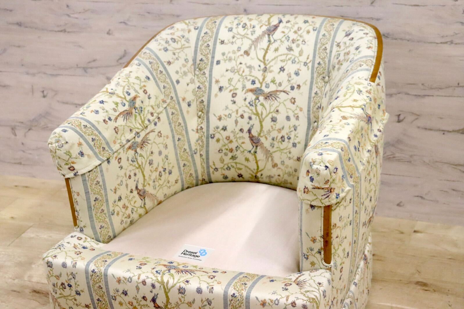 GMHN257A○DREXEL HERITAGE / ドレクセルヘリテイジ 1人掛けソファ シングルソファ アームチェア ファブリック ヴィンテージ 美品