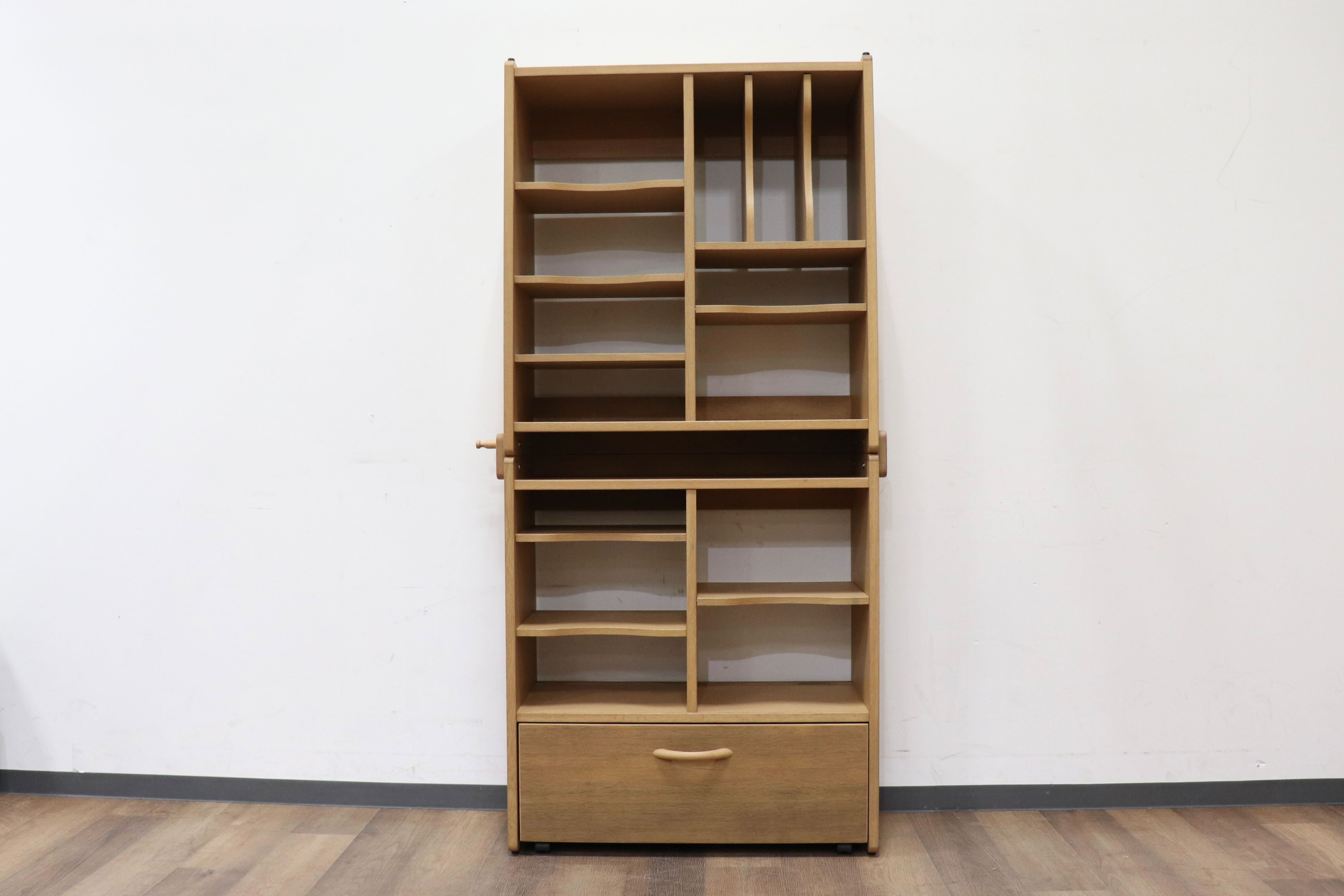 GMHK859○karimoku Benesse / カリモク×ベネッセ 組合せブックシェルフ 楢材 本棚 配置自由 棚板調節可 オーク システムデスク 学習机