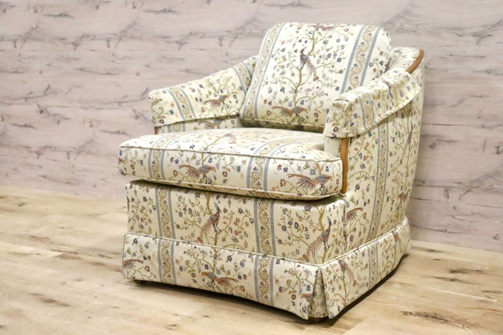 GMHN257C○DREXEL HERITAGE / ドレクセルヘリテイジ 1人掛けソファ シングルソファ アームチェア ファブリック ヴィンテージ 美品