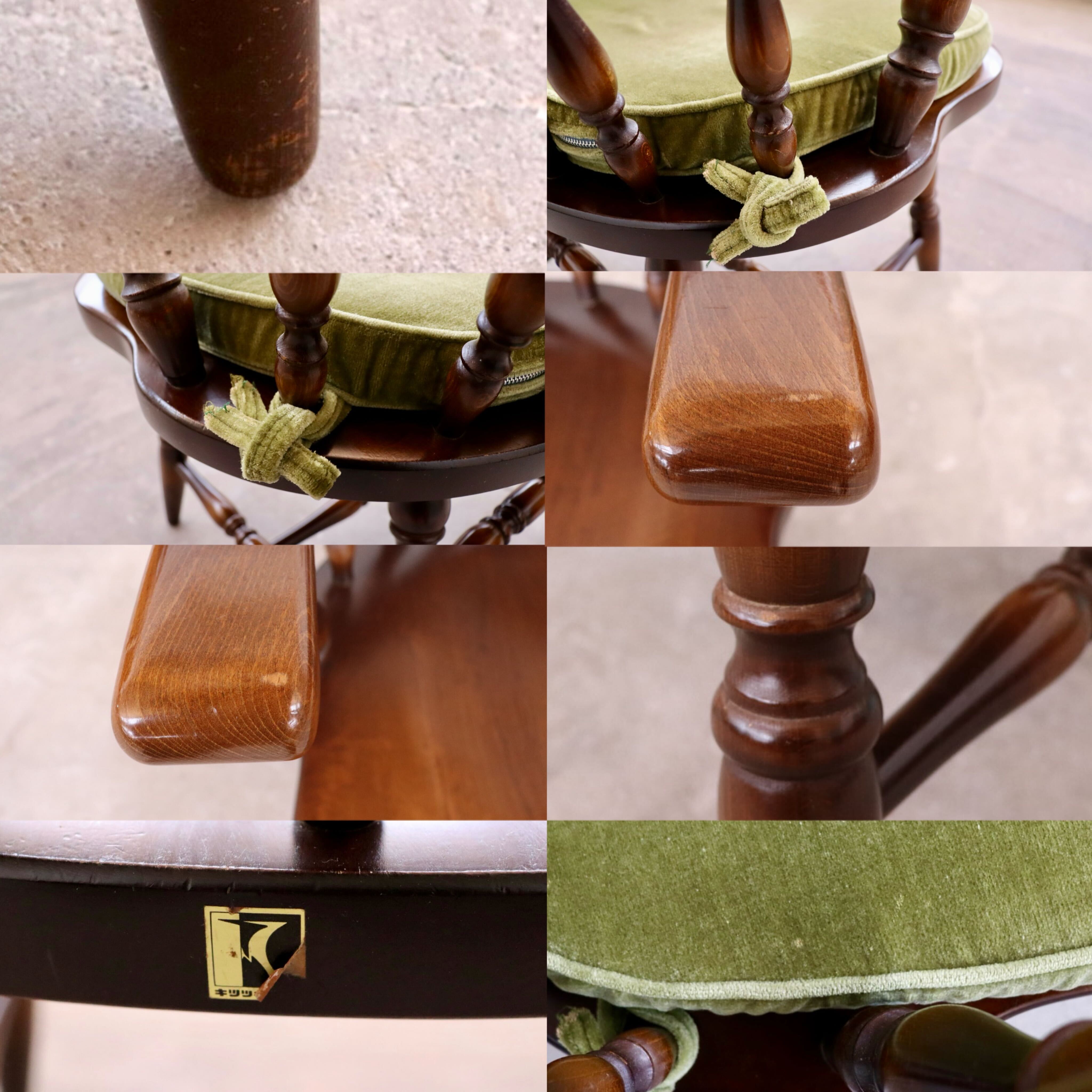 GMHS591B○飛騨産業 / HIDA キツツキ ウィンザーチェア ダイニングチェア 椅子 クラクション付 カントリー レトロ 無垢 国産家具