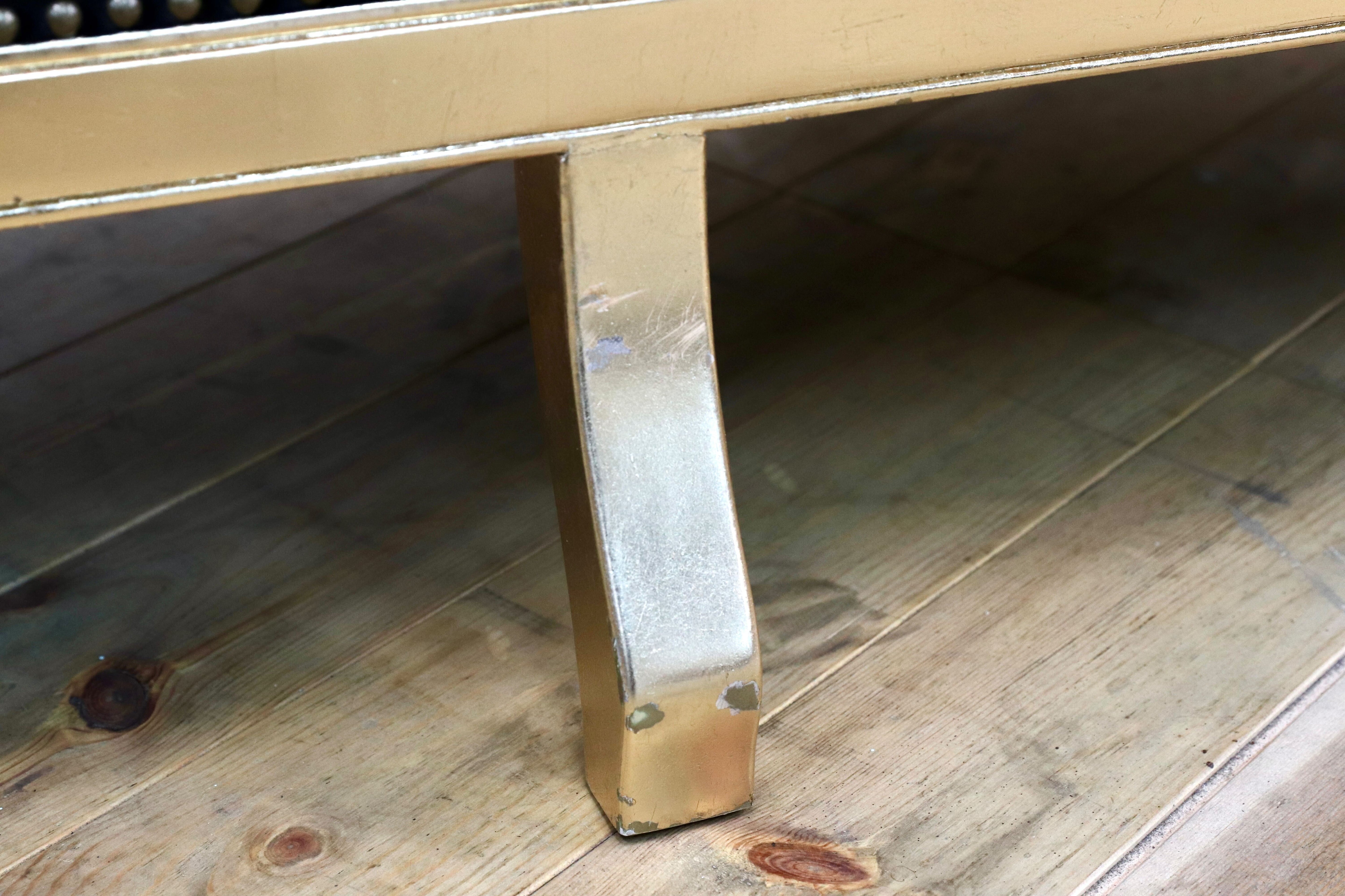 GMIK532○ヴェネチアン トリプルソファ イタリア 輸入家具 クラシック エレガント ブラック×ゴールド ファブリック 定価約46万 展示品