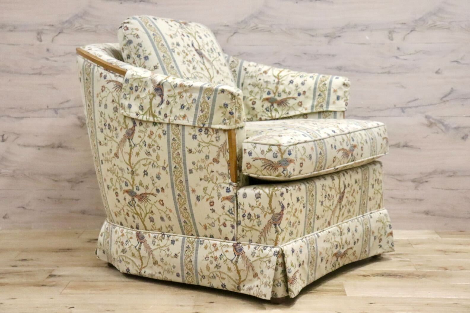 GMHN257C○DREXEL HERITAGE / ドレクセルヘリテイジ 1人掛けソファ シングルソファ アームチェア ファブリック ヴィンテージ 美品