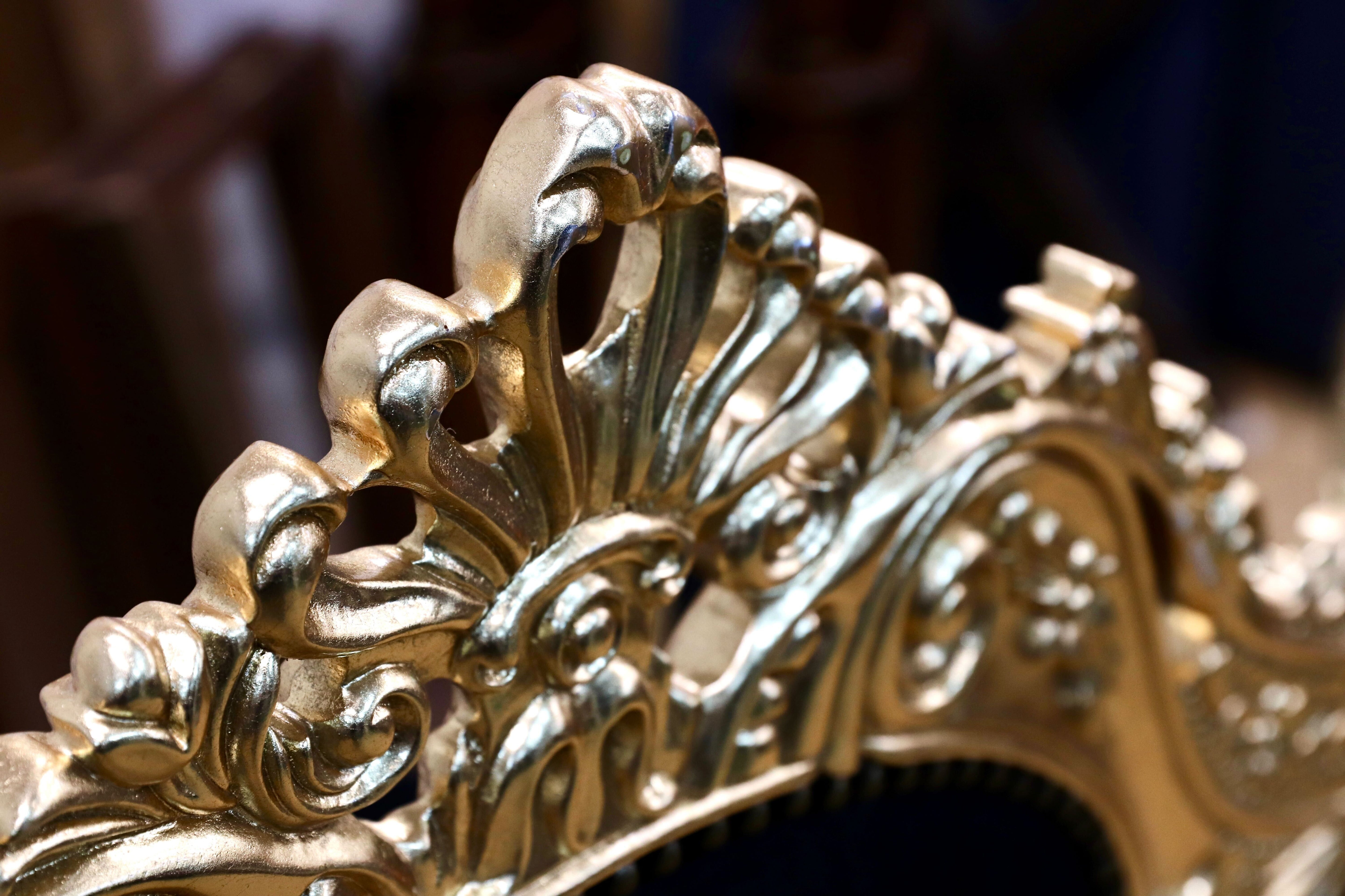 GMIK532○ヴェネチアン トリプルソファ イタリア 輸入家具 クラシック エレガント ブラック×ゴールド ファブリック 定価約46万 展示品