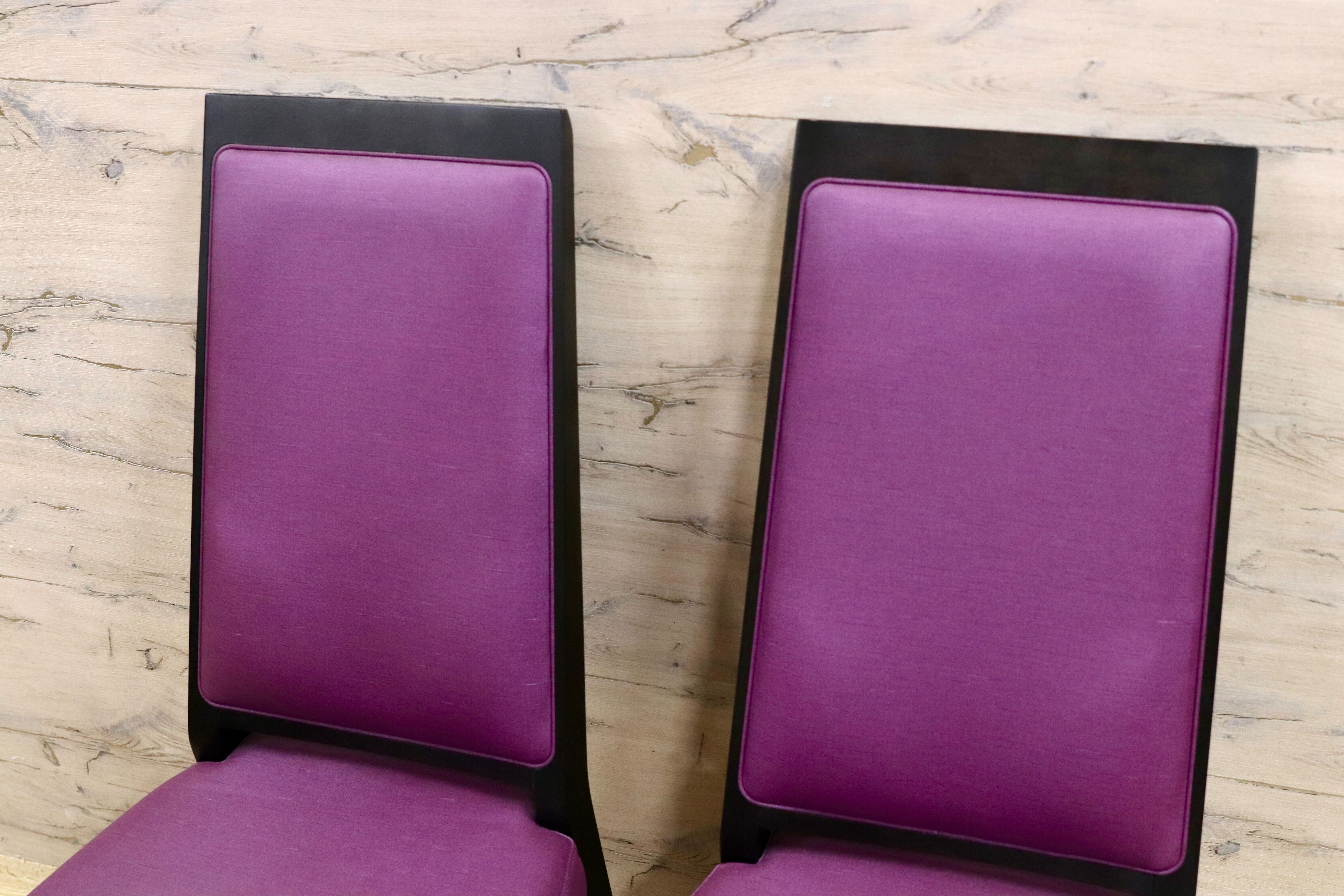 GMGS318A○karimoku / カリモク ダイニングチェア 椅子 2脚セット 合皮 パープル スタイリッシュモダン 約8万