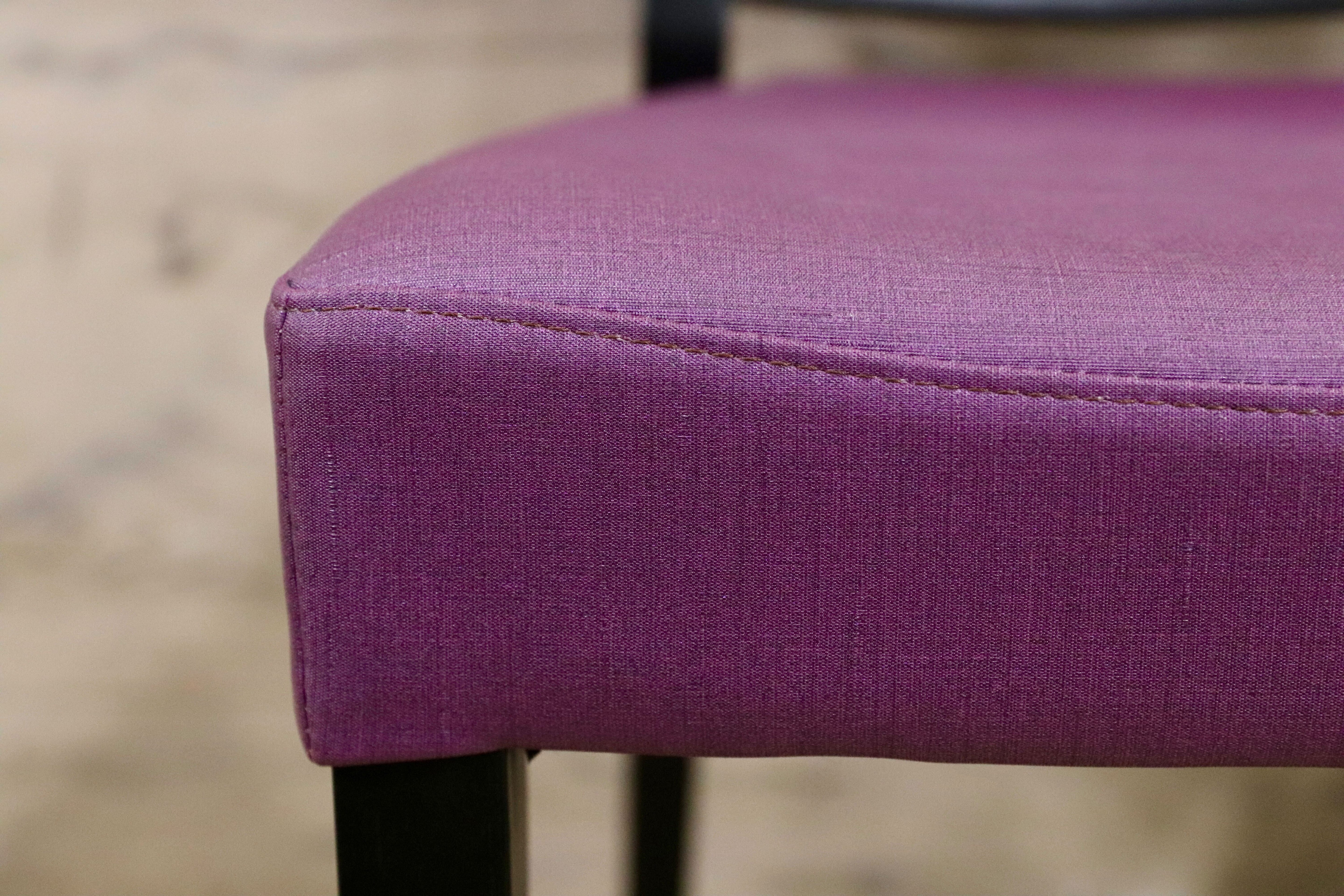 GMGS318A○karimoku / カリモク ダイニングチェア 椅子 2脚セット 合皮 パープル スタイリッシュモダン 約8万