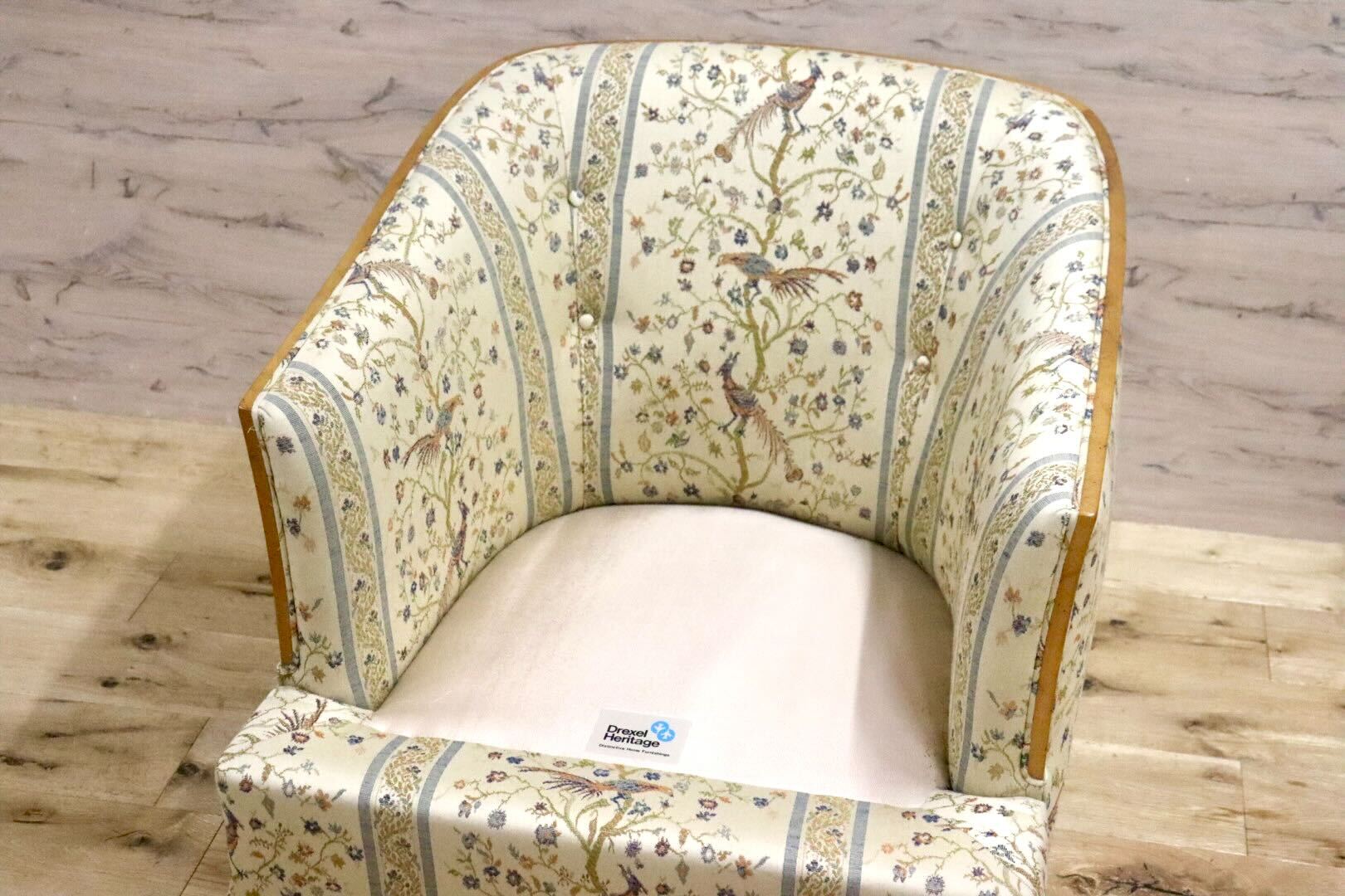 GMHN257C○DREXEL HERITAGE / ドレクセルヘリテイジ 1人掛けソファ シングルソファ アームチェア ファブリック ヴィンテージ 美品