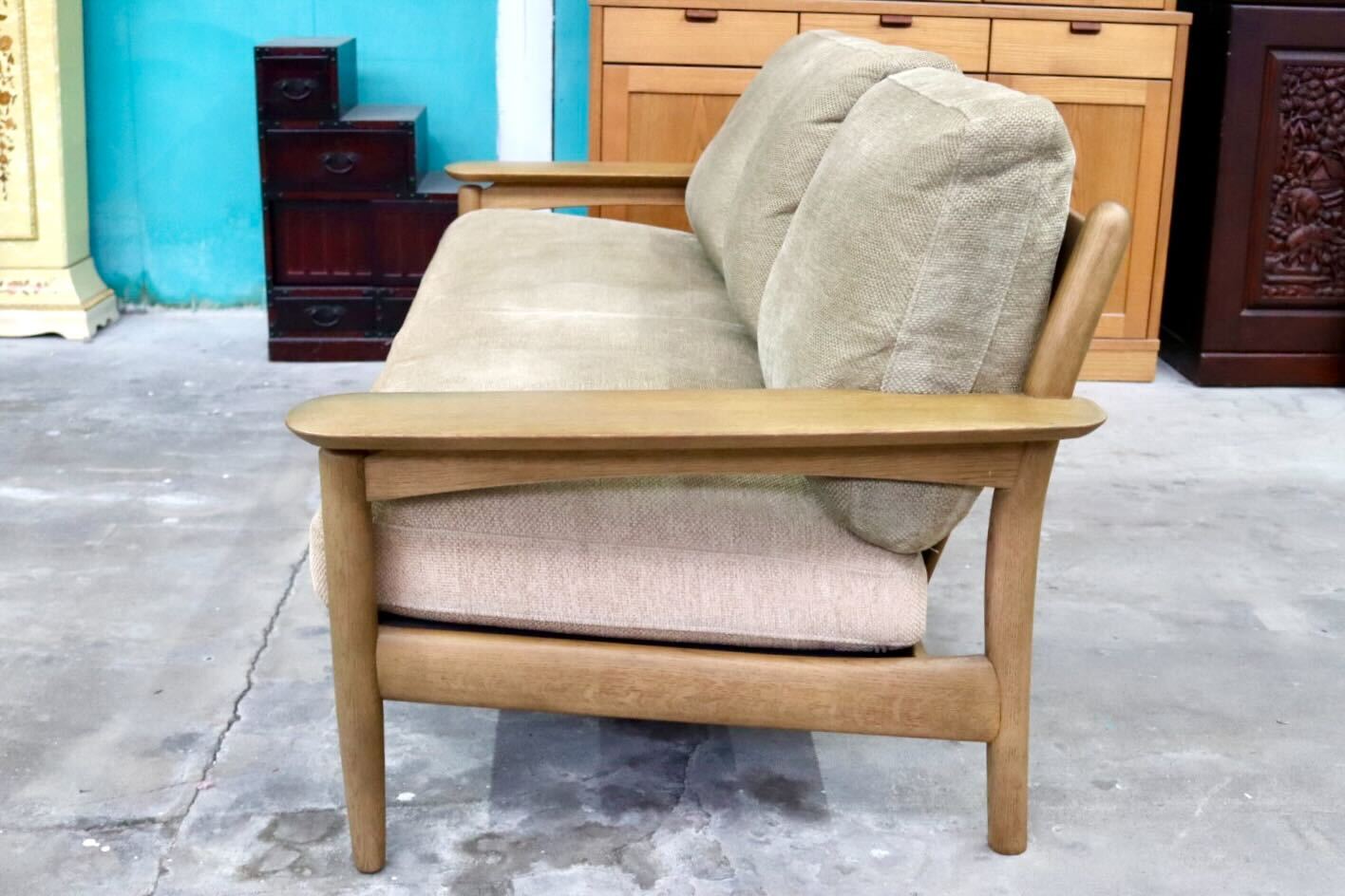 GMIK739A○karimoku / カリモク 3人掛けソファ トリプルソファ アームチェア 木製 ファブリック 北欧スタイル 国産家具