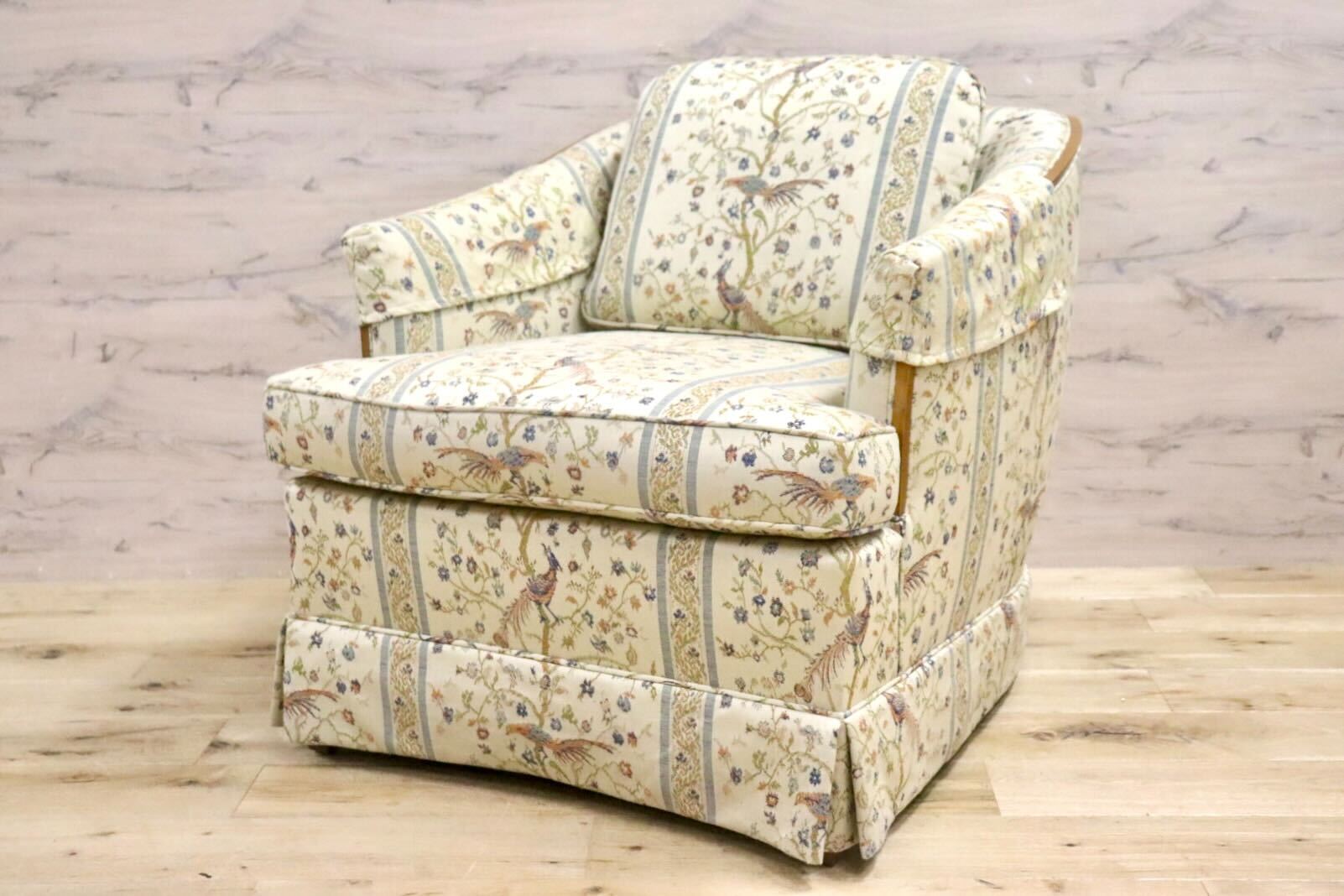 GMHN257D○DREXEL HERITAGE / ドレクセルヘリテイジ 1人掛けソファ シングルソファ アームチェア ファブリック ヴィンテージ 美品