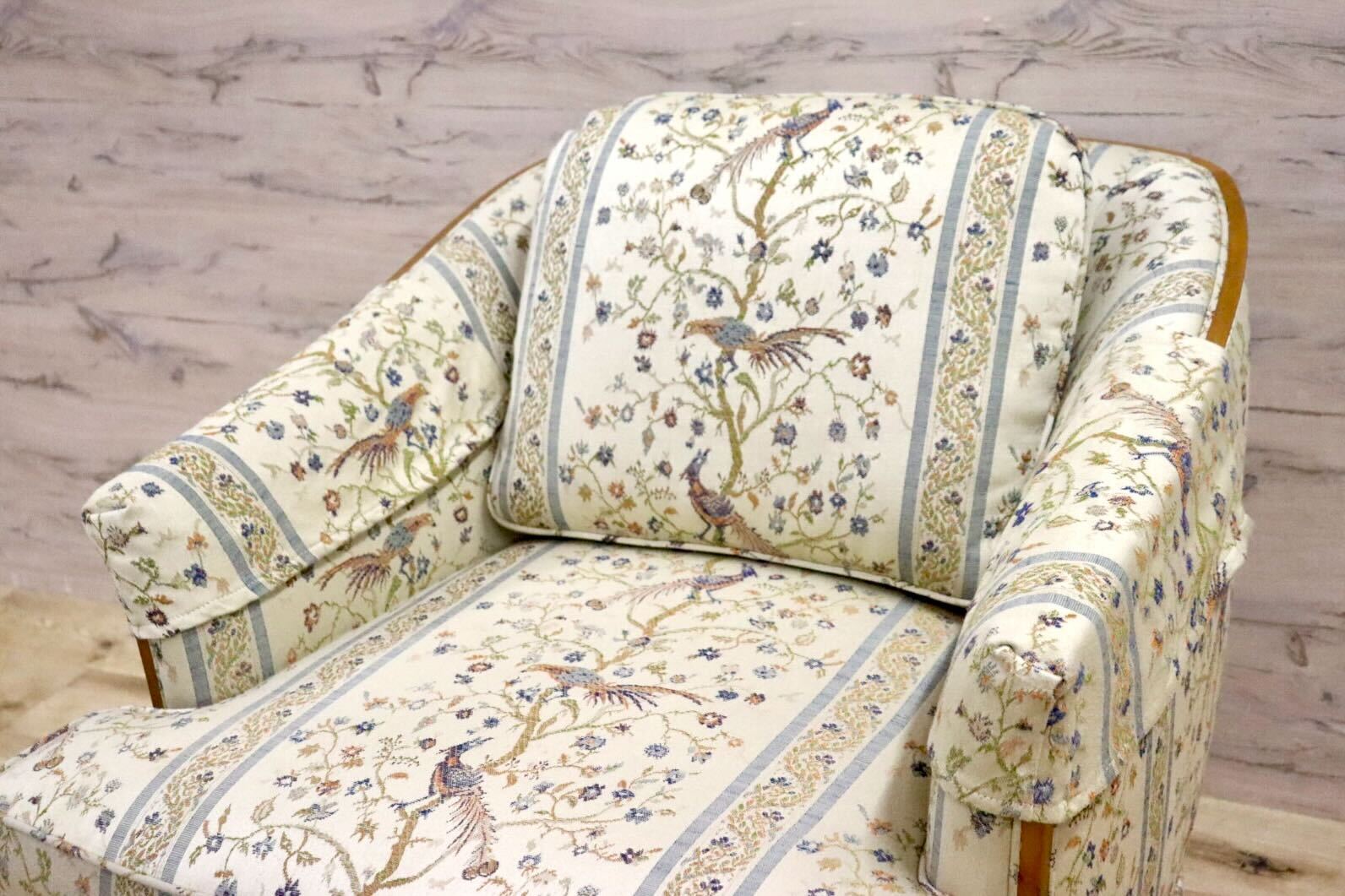 GMHN257D○DREXEL HERITAGE / ドレクセルヘリテイジ 1人掛けソファ シングルソファ アームチェア ファブリック ヴィンテージ 美品