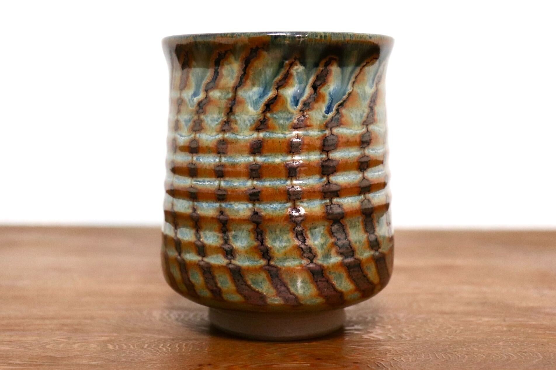 GMIO463A○千代市陶房 清水千代市 丹波焼 湯呑み 陶器 伝統工芸 丹波篠山 未使用