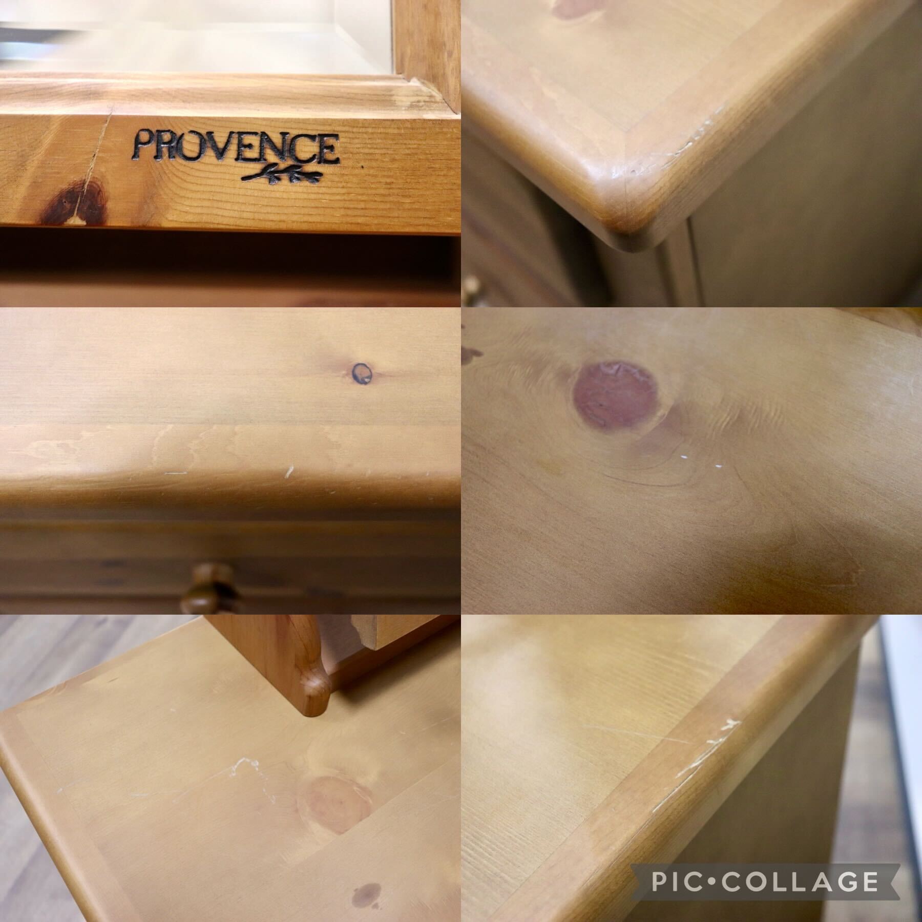 GMGK447A○コスガ / KOSUGA PROVENCE ドレッサー 化粧台 鏡台 3段チェスト 整理タンス 収納家具 パイン材 カントリー 定価約23万