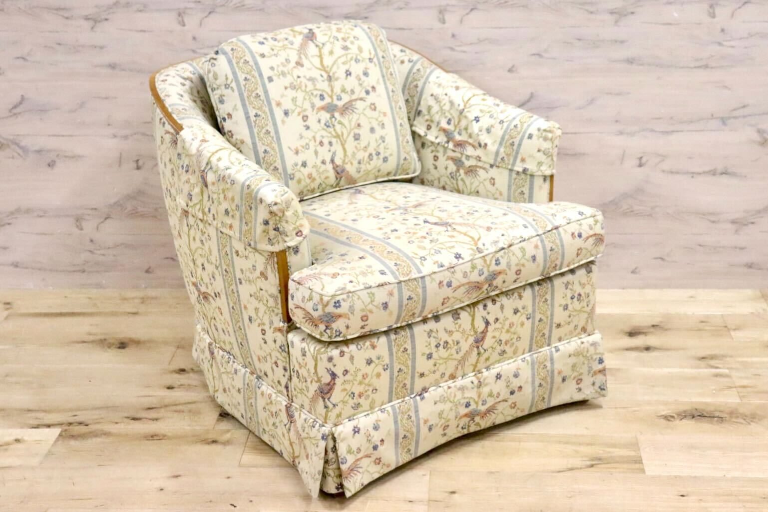 GMHN257D○DREXEL HERITAGE / ドレクセルヘリテイジ 1人掛けソファ シングルソファ アームチェア ファブリック ヴィンテージ 美品