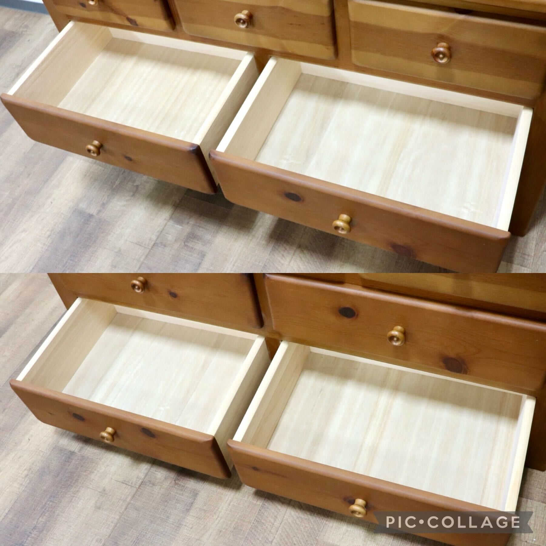GMGK447A○コスガ / KOSUGA PROVENCE ドレッサー 化粧台 鏡台 3段チェスト 整理タンス 収納家具 パイン材 カントリー 定価約23万
