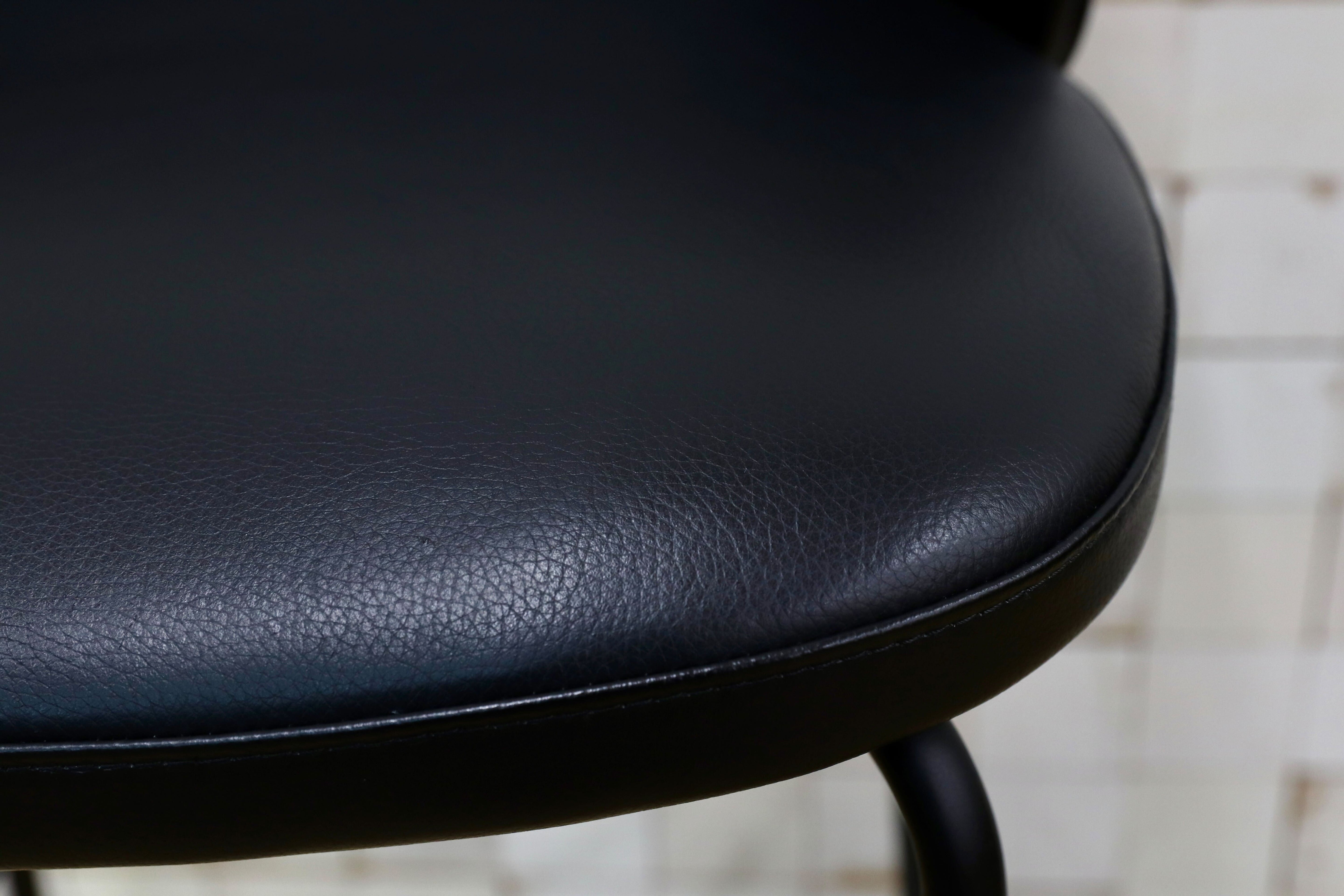 GMIK536○BoConcept / ボーコンセント PRINCETON プリンストン バーチェア ハイチェア カウンターチェア 本革 ブラック 定価約8.5万