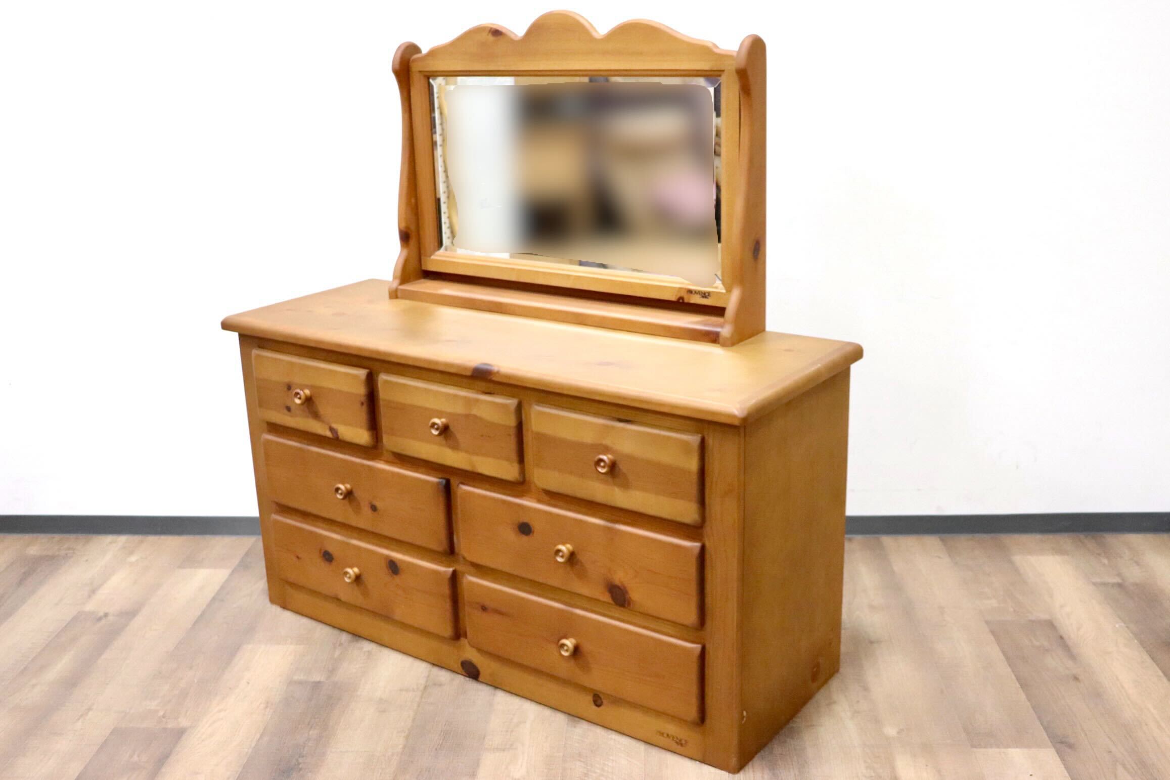GMGK447A○コスガ / KOSUGA PROVENCE ドレッサー 化粧台 鏡台 3段チェスト 整理タンス 収納家具 パイン材 カントリー 定価約23万