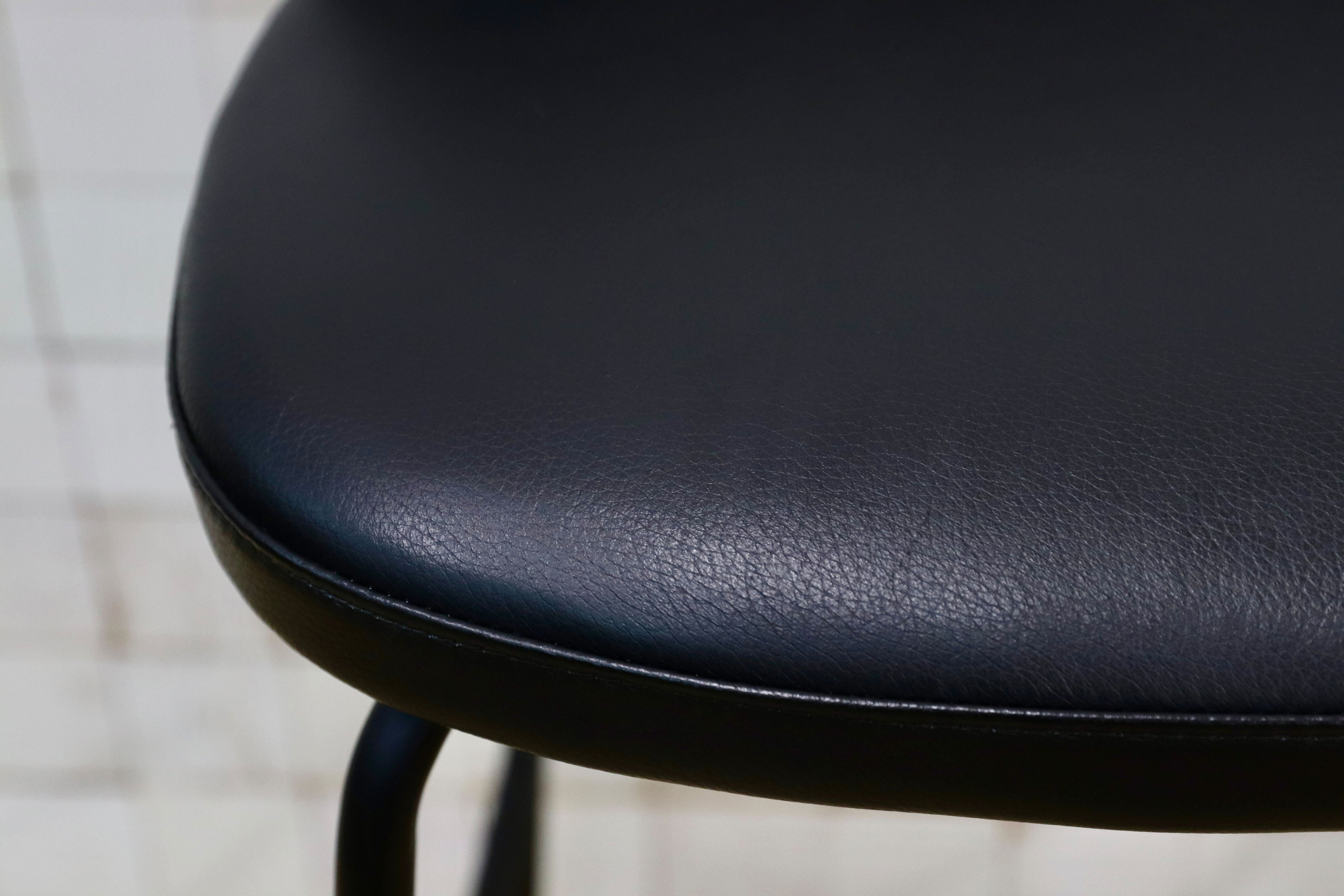 GMIK536○BoConcept / ボーコンセント PRINCETON プリンストン バーチェア ハイチェア カウンターチェア 本革 ブラック 定価約8.5万