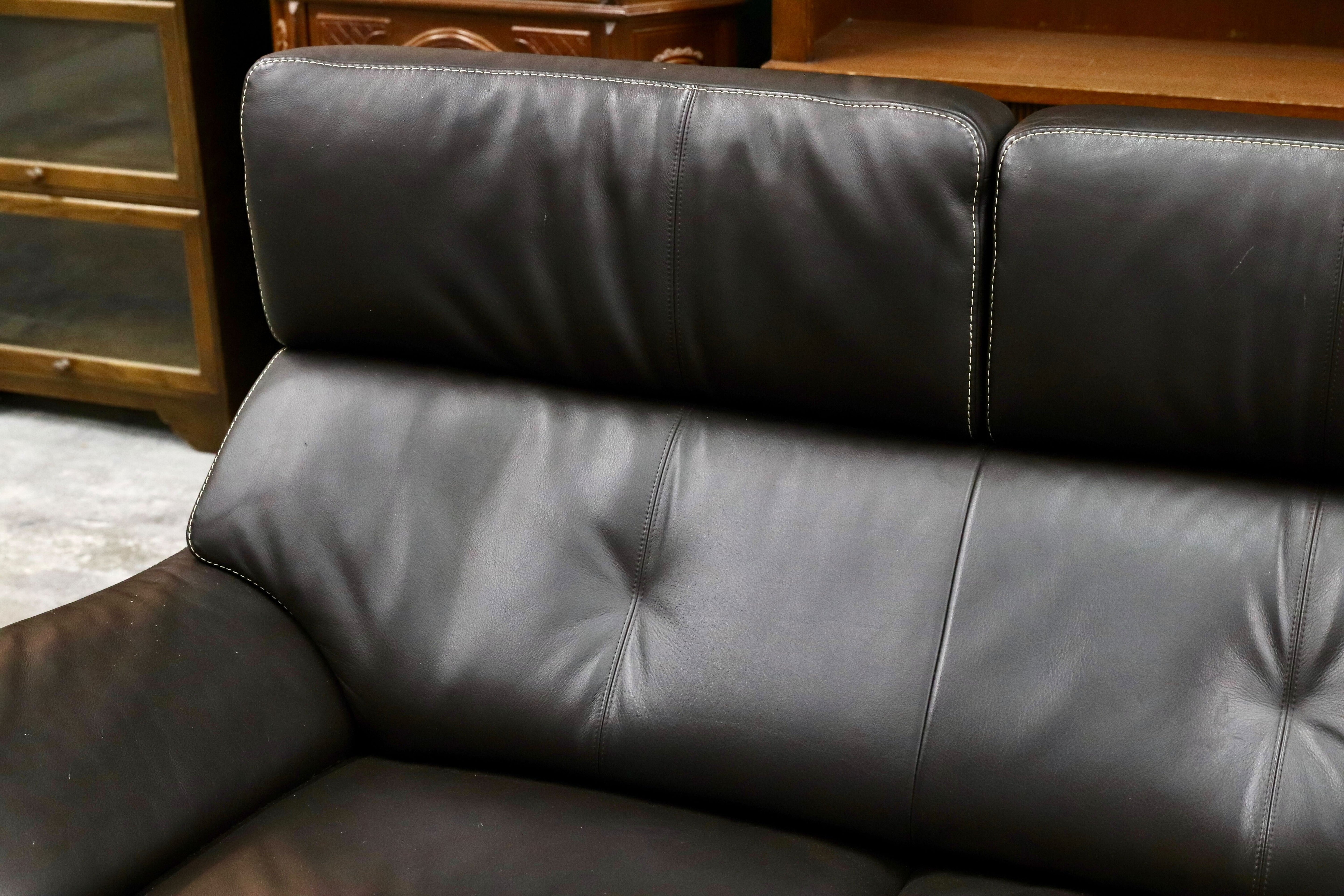 GMIK62○karimoku / カリモク ZT73 3人掛けソファ トリプルソファ 長椅子 本革 レザー 国産家具 定価約39.4万