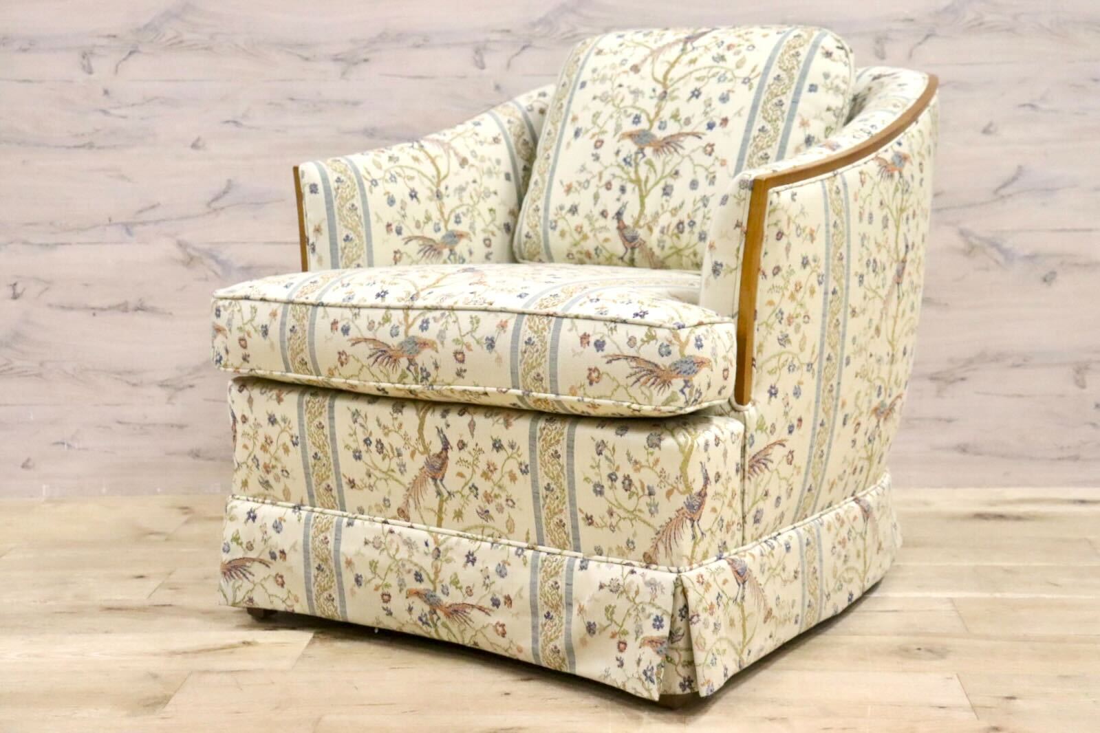 GMHN257E○DREXEL HERITAGE / ドレクセルヘリテイジ 1人掛けソファ シングルソファ アームチェア ファブリック ヴィンテージ 美品