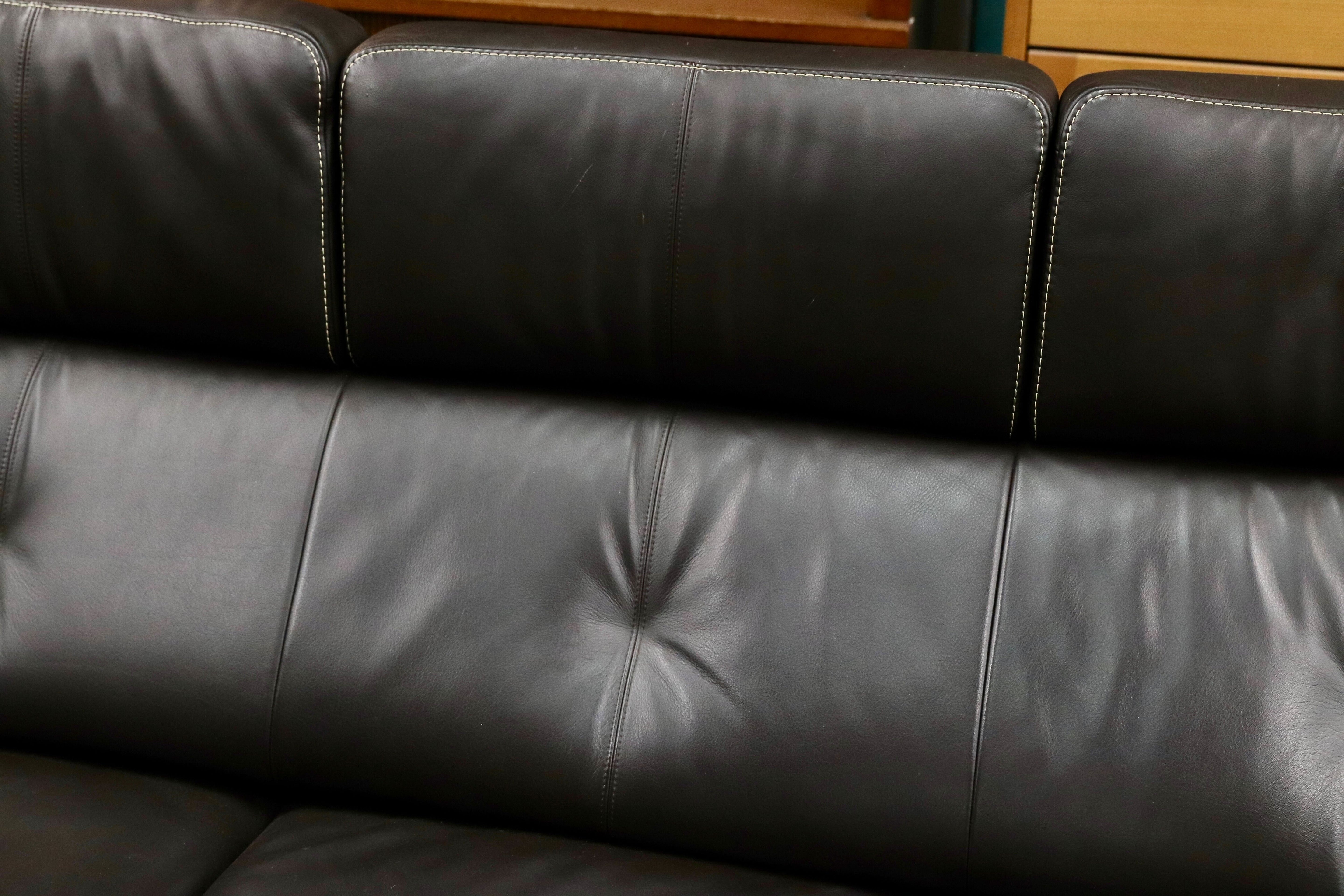 GMIK62○karimoku / カリモク ZT73 3人掛けソファ トリプルソファ 長椅子 本革 レザー 国産家具 定価約39.4万