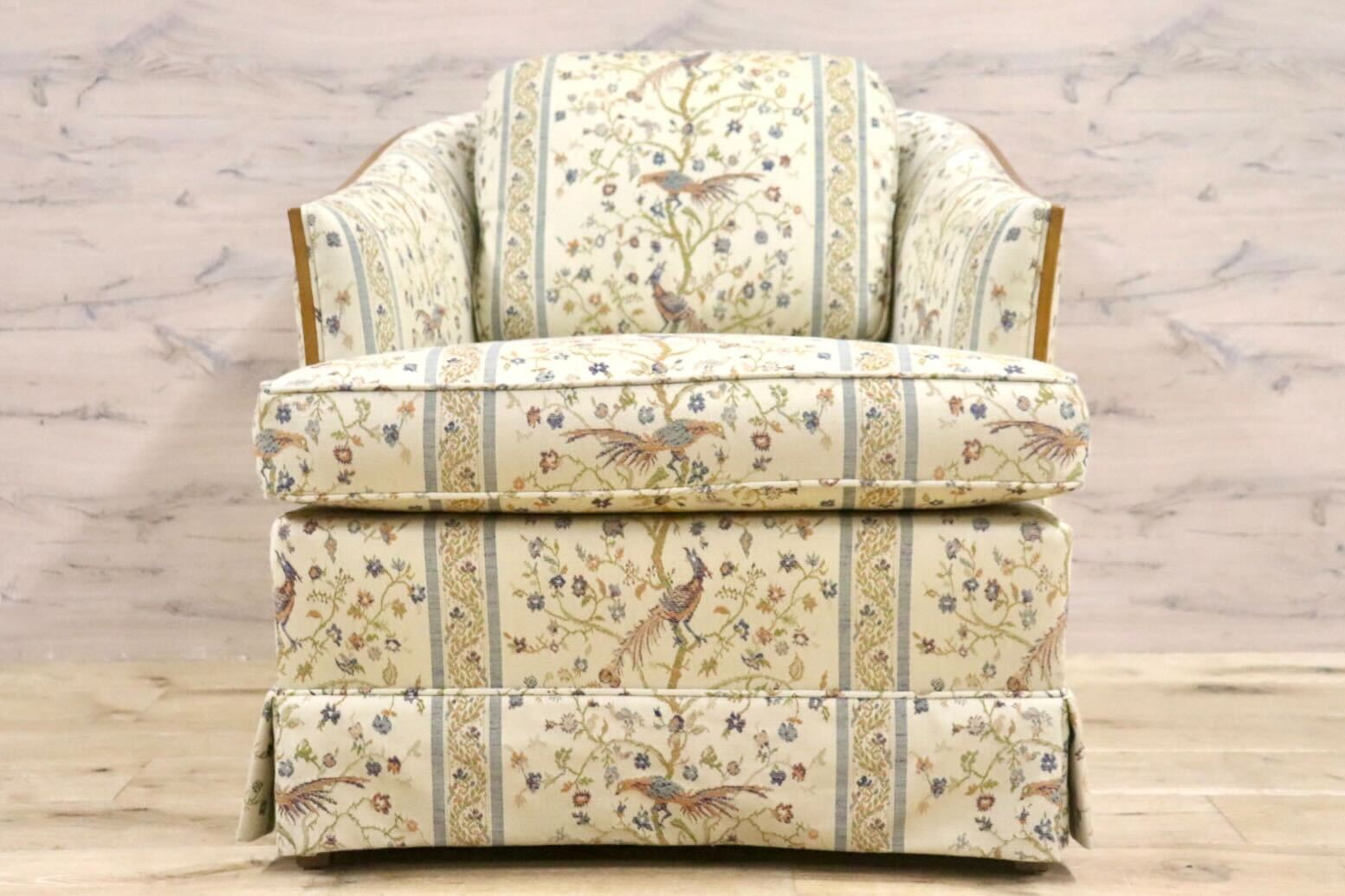 GMHN257E○DREXEL HERITAGE / ドレクセルヘリテイジ 1人掛けソファ シングルソファ アームチェア ファブリック ヴィンテージ 美品