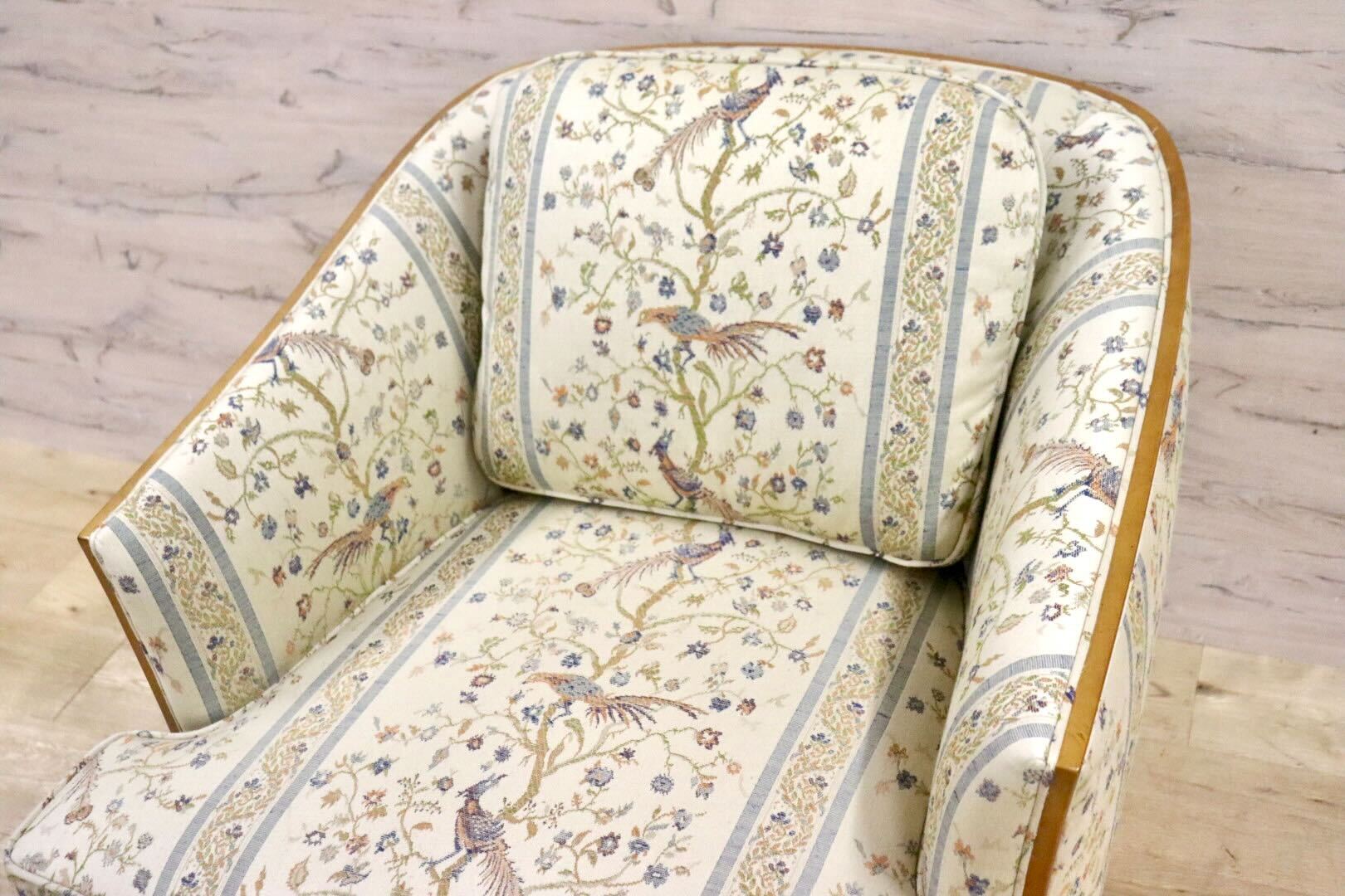 GMHN257E○DREXEL HERITAGE / ドレクセルヘリテイジ 1人掛けソファ シングルソファ アームチェア ファブリック ヴィンテージ 美品