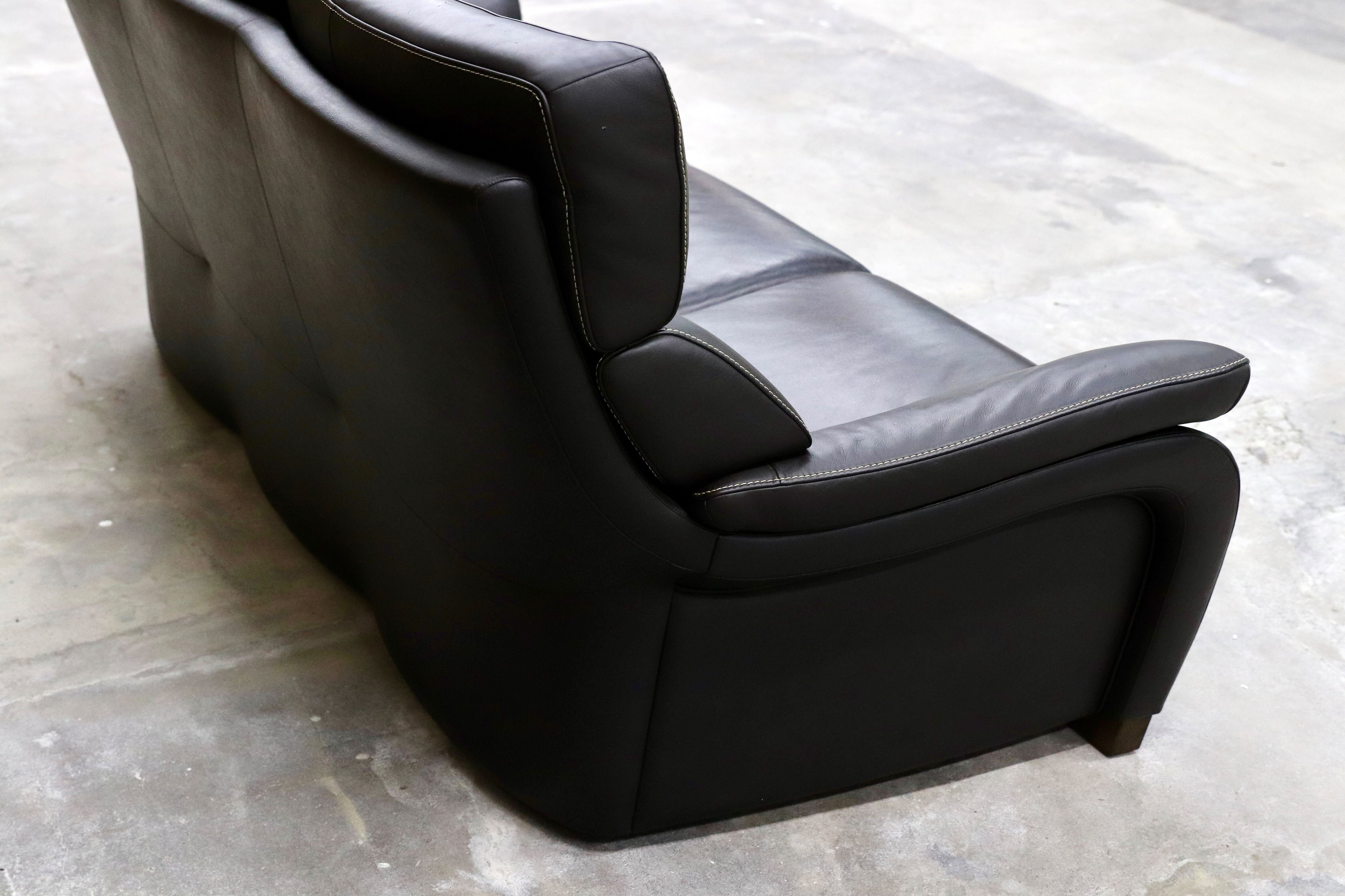 GMIK62○karimoku / カリモク ZT73 3人掛けソファ トリプルソファ 長椅子 本革 レザー 国産家具 定価約39.4万