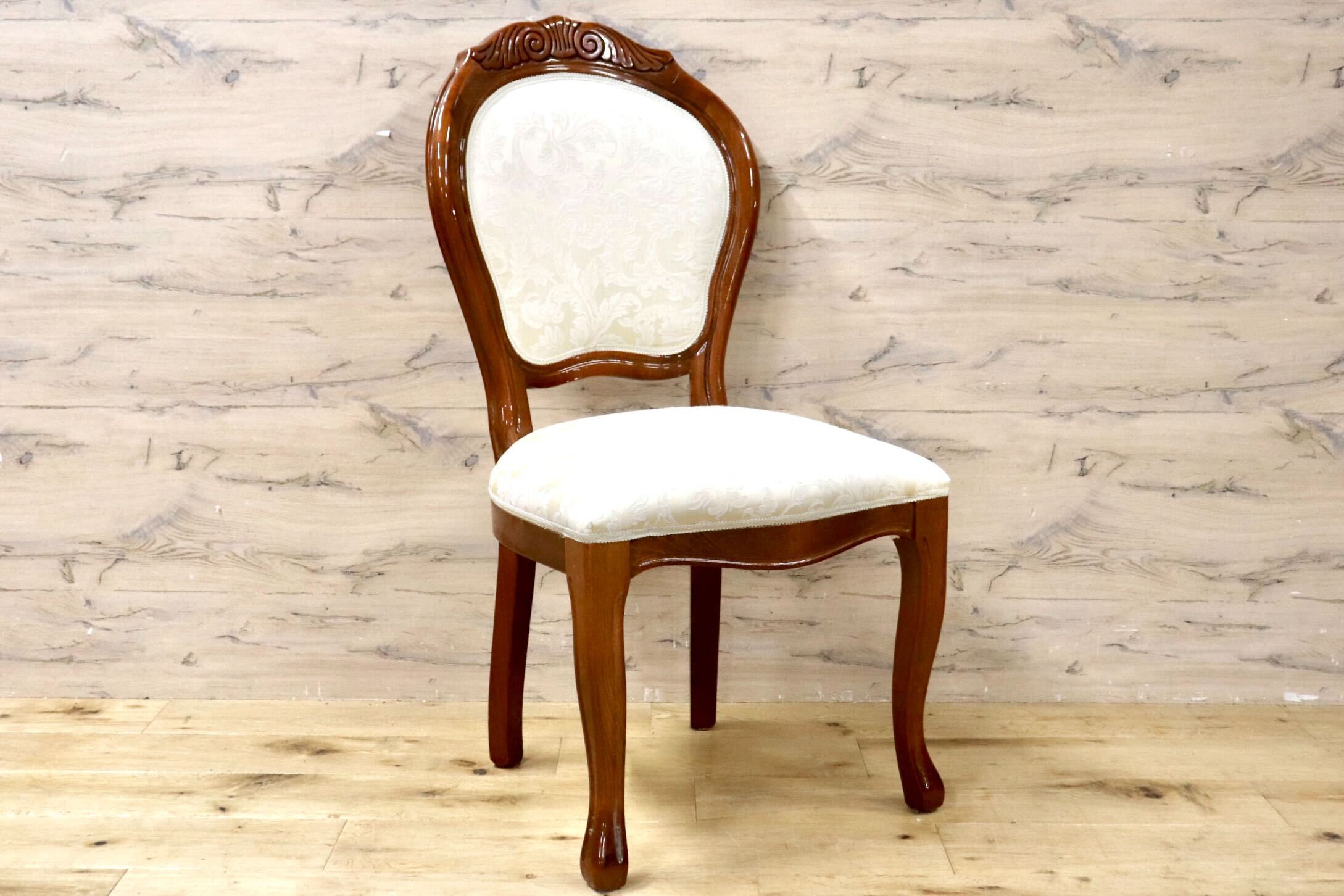 GMIK695○SaltarelliMOBILI / サルタレッリモビリ ダイニングチェア イタリア製 クラシック ロココ調 アンティーク 木製 ファブリック