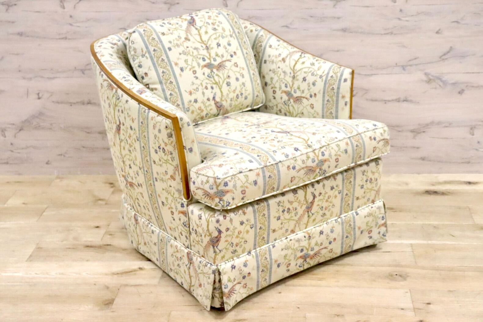 GMHN257E○DREXEL HERITAGE / ドレクセルヘリテイジ 1人掛けソファ シングルソファ アームチェア ファブリック ヴィンテージ 美品