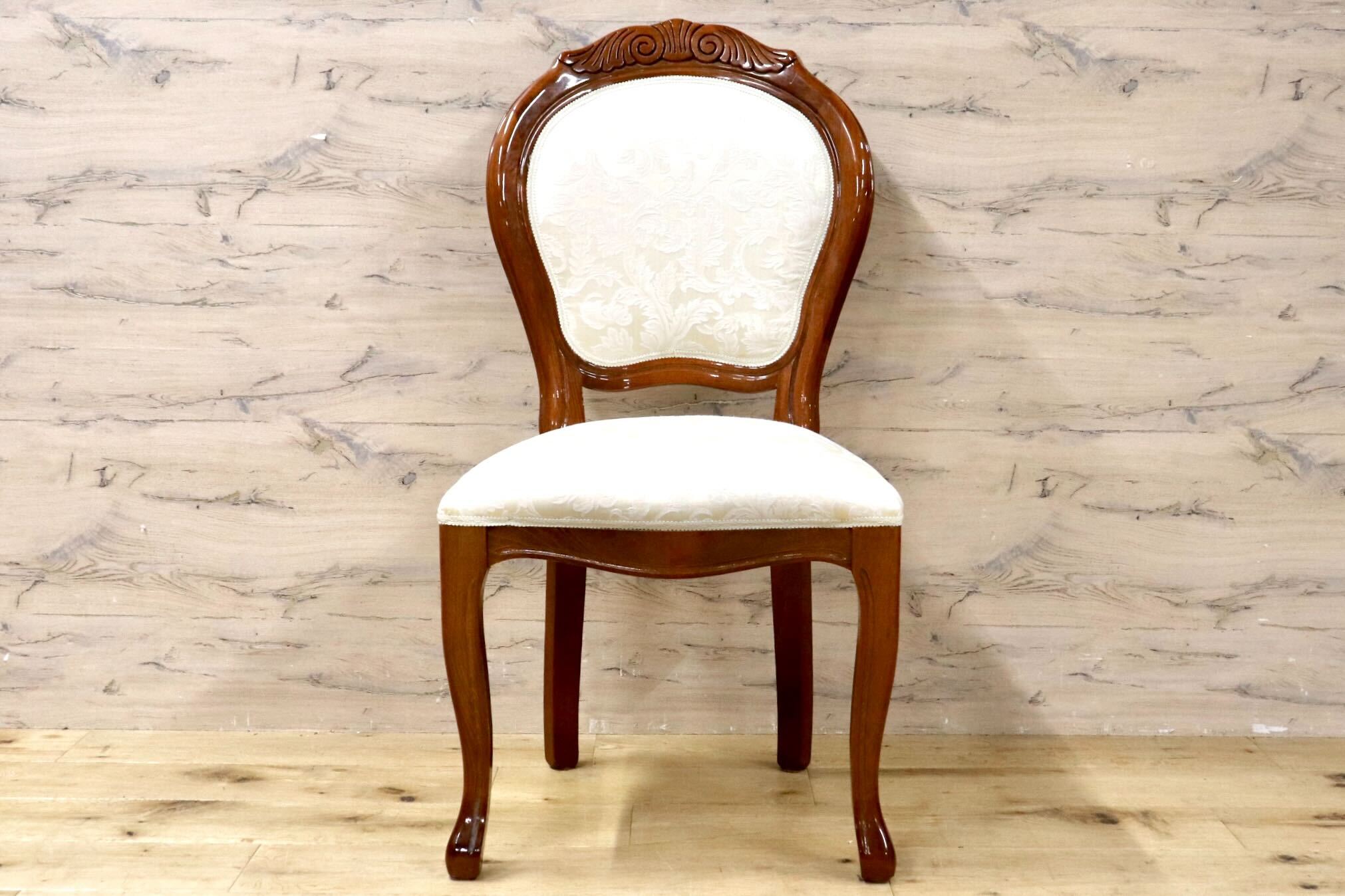 GMIK695○SaltarelliMOBILI / サルタレッリモビリ ダイニングチェア イタリア製 クラシック ロココ調 アンティーク 木製 ファブリック