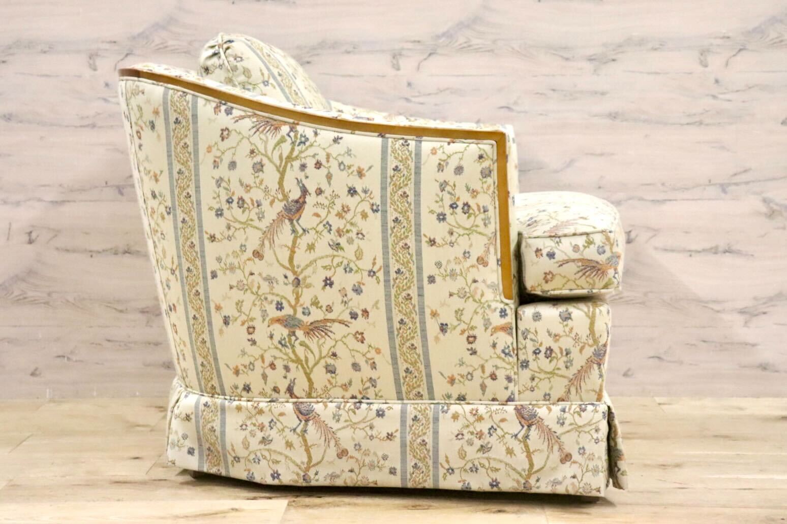 GMHN257E○DREXEL HERITAGE / ドレクセルヘリテイジ 1人掛けソファ シングルソファ アームチェア ファブリック ヴィンテージ 美品