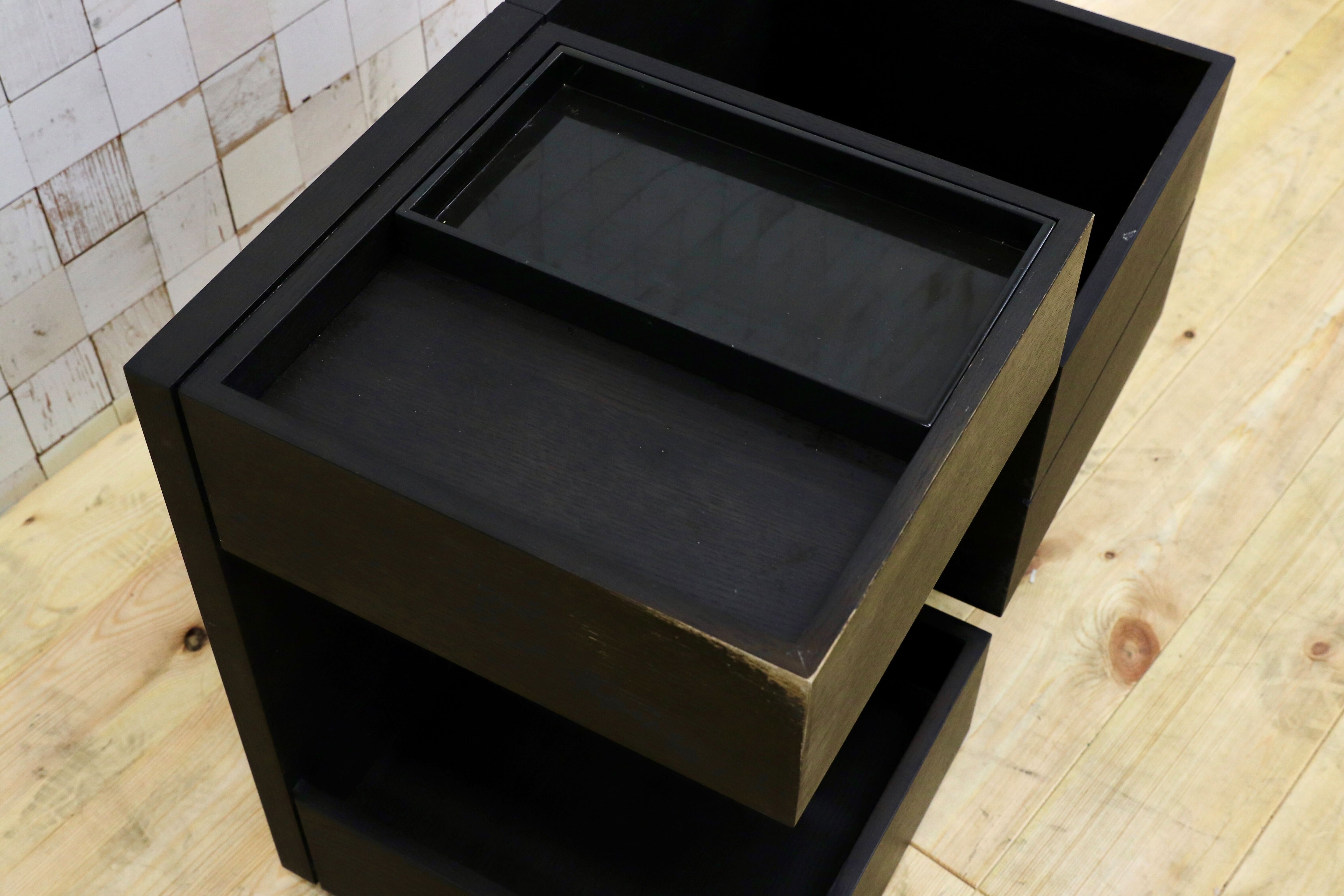 GMFK79○cassina ixc / カッシーナイクスシー PIVOT wagon ピヴォット ワゴン ブラック イタリアモダン ヴィンテージ 約15.2万 稀少