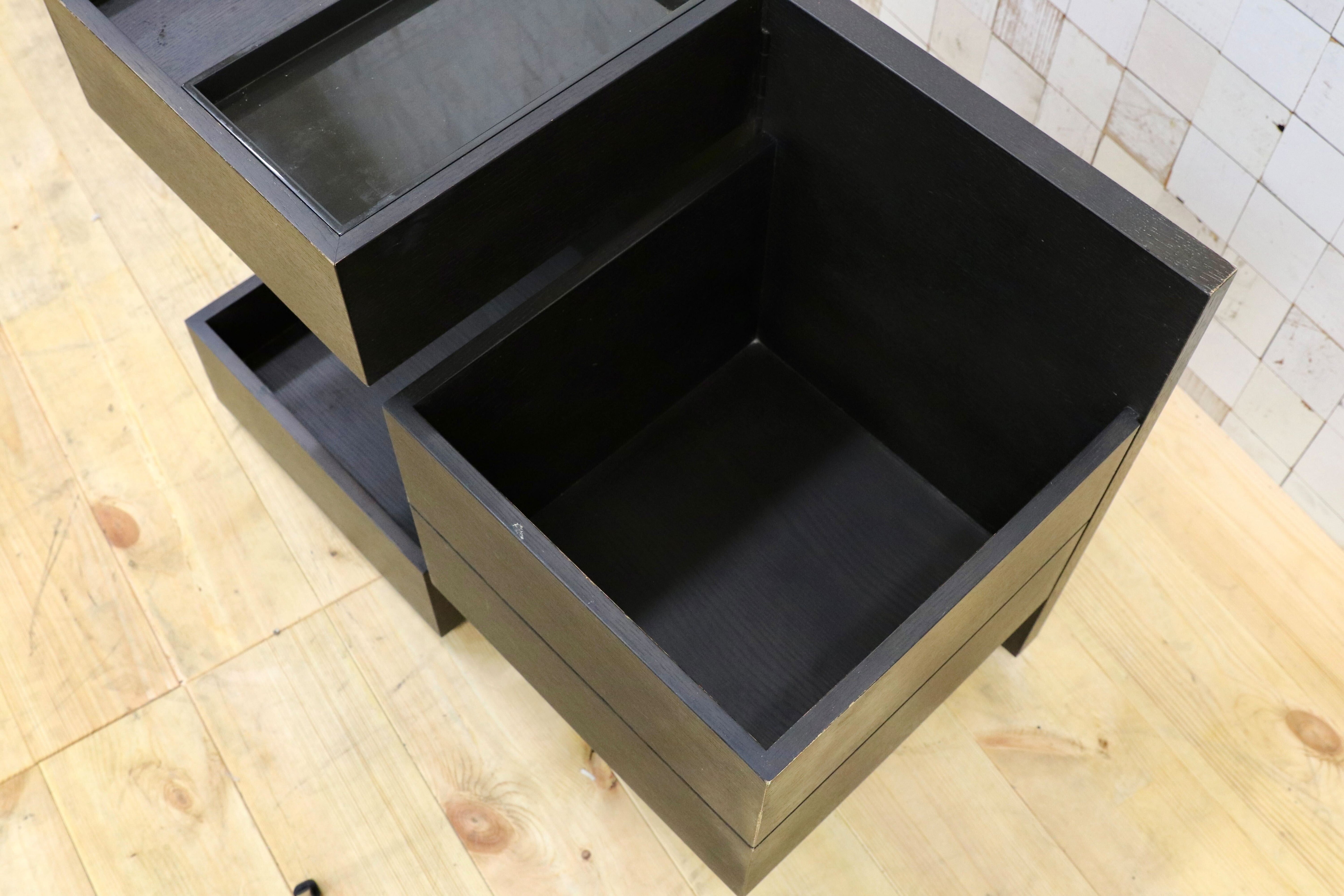 GMFK79○cassina ixc / カッシーナイクスシー PIVOT wagon ピヴォット ワゴン ブラック イタリアモダン ヴィンテージ 約15.2万 稀少