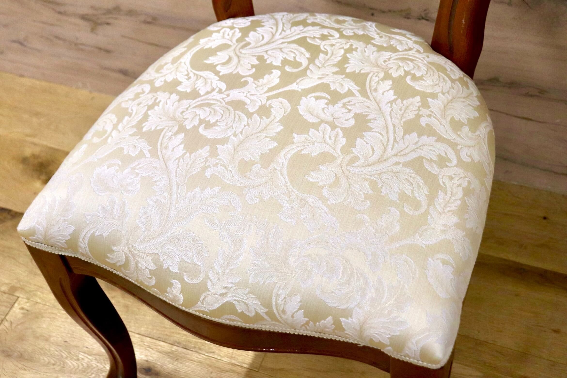 GMIK695○SaltarelliMOBILI / サルタレッリモビリ ダイニングチェア イタリア製 クラシック ロココ調 アンティーク 木製 ファブリック