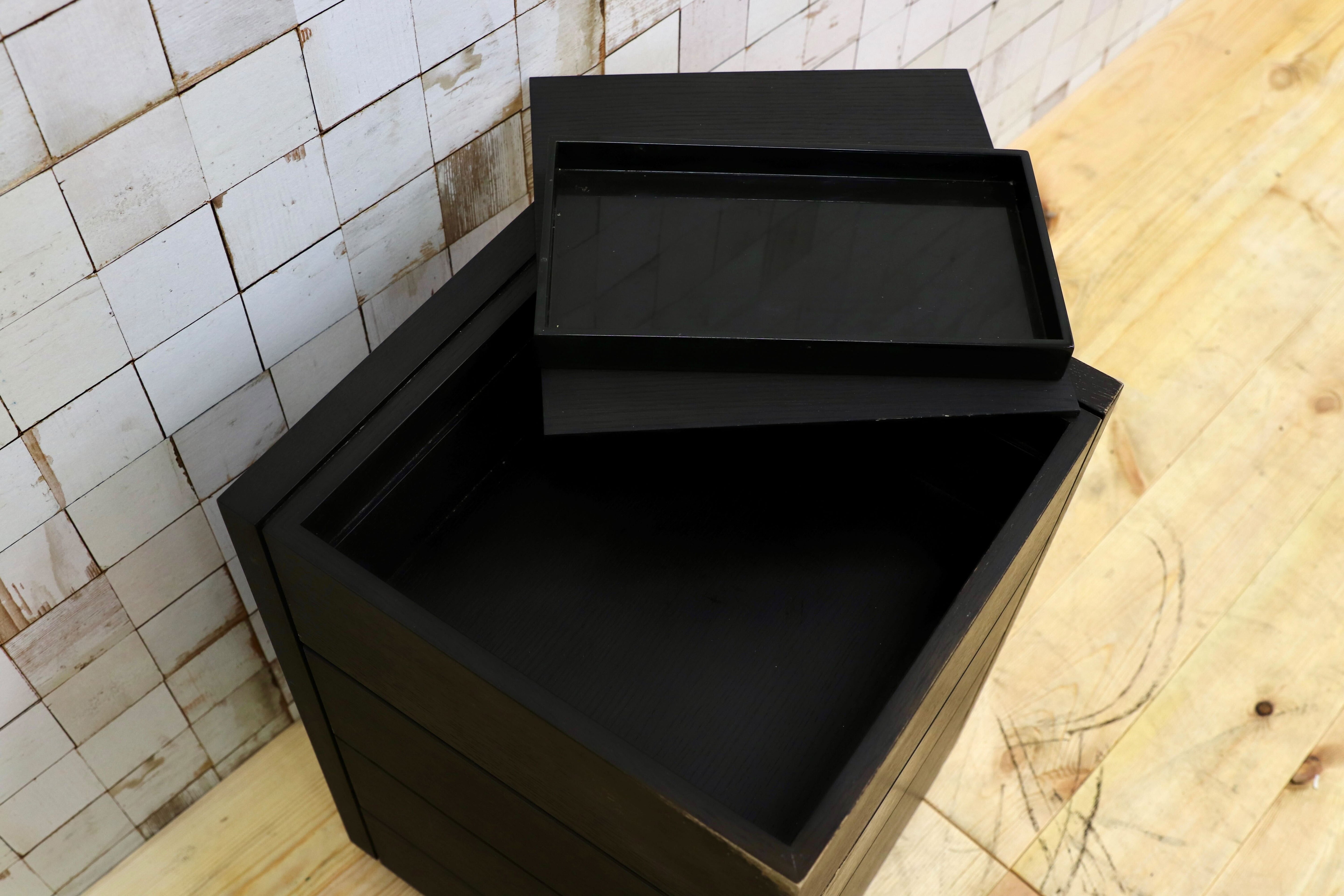 GMFK79○cassina ixc / カッシーナイクスシー PIVOT wagon ピヴォット ワゴン ブラック イタリアモダン ヴィンテージ 約15.2万 稀少