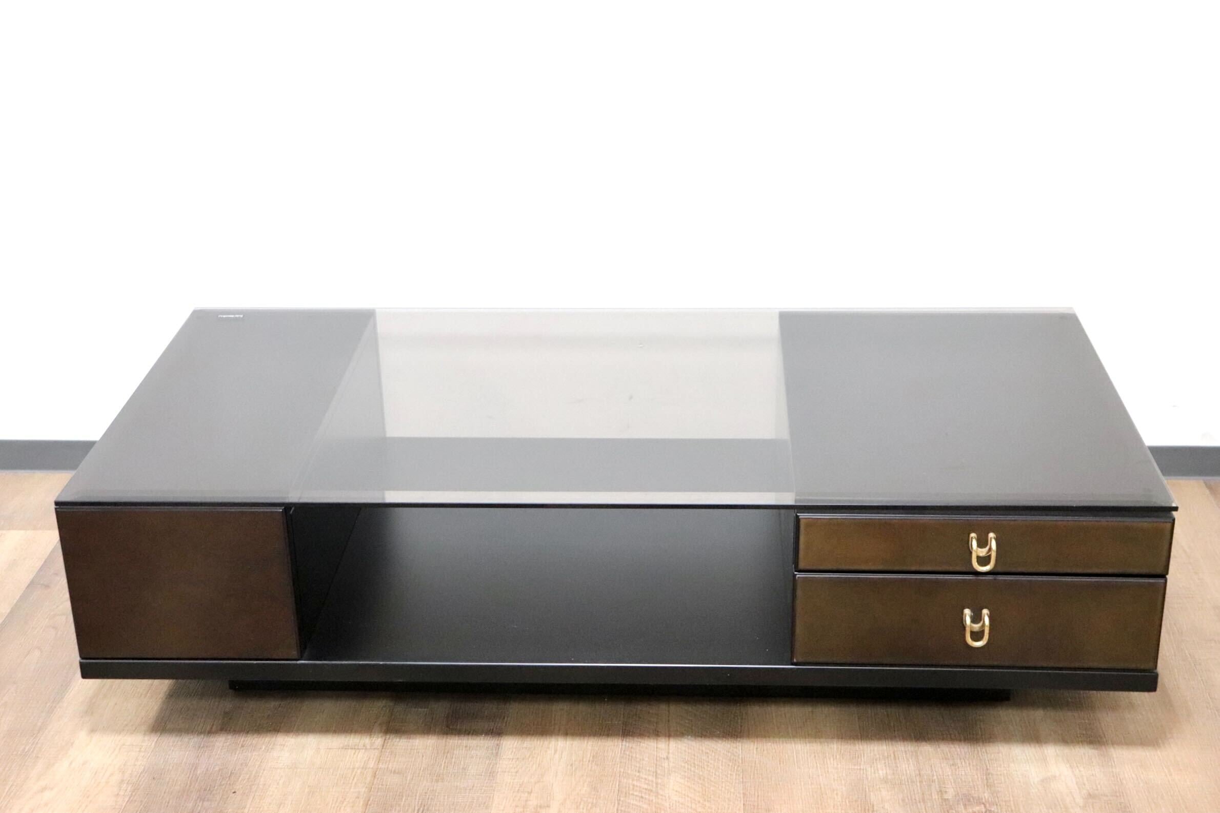 GMGN482C○karimoku / カリモク ガラステーブル センターテーブル リビングテーブル ローテーブル 収納棚 応接 モダン 国産家具