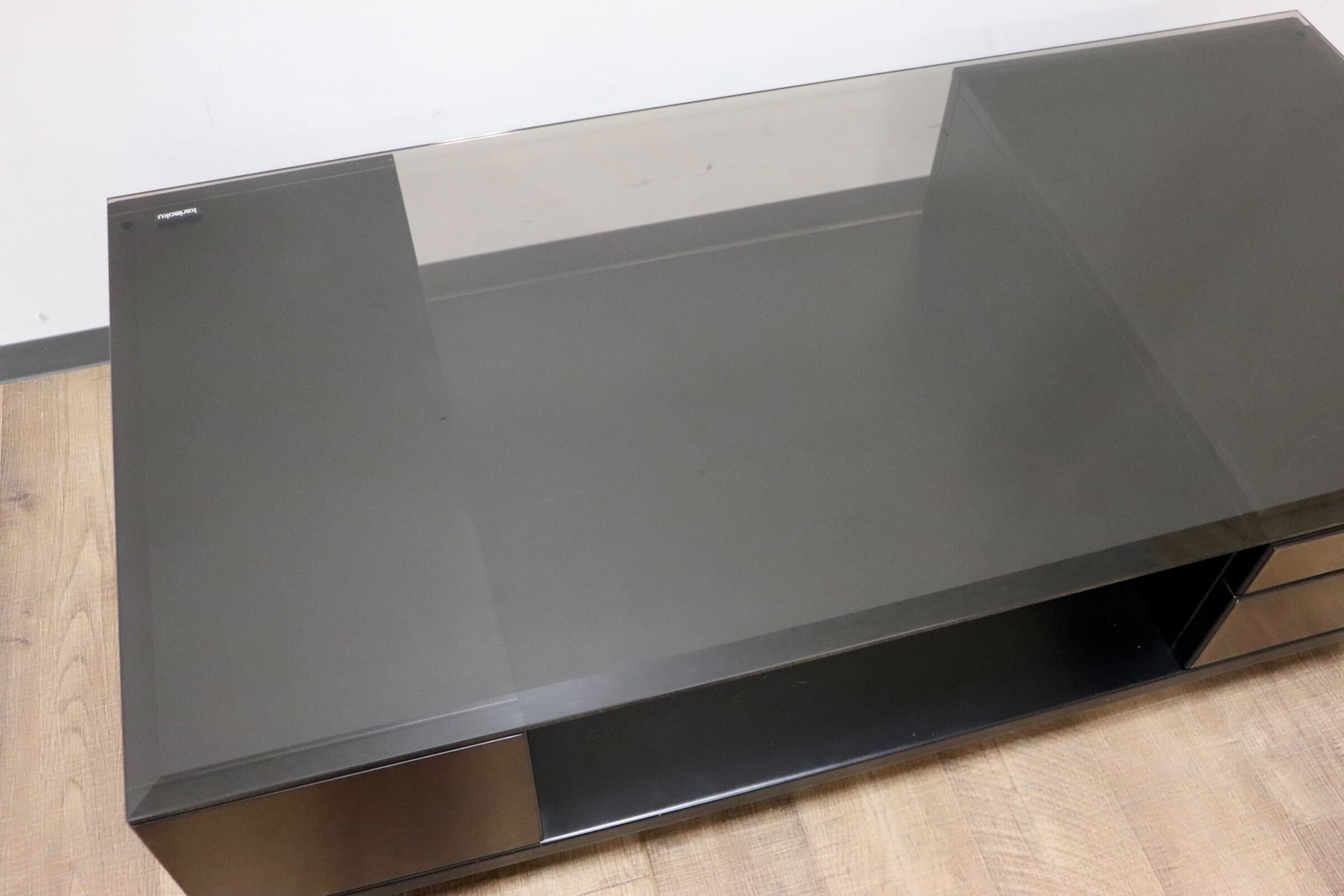 GMGN482C○karimoku / カリモク ガラステーブル センターテーブル リビングテーブル ローテーブル 収納棚 応接 モダン 国産家具