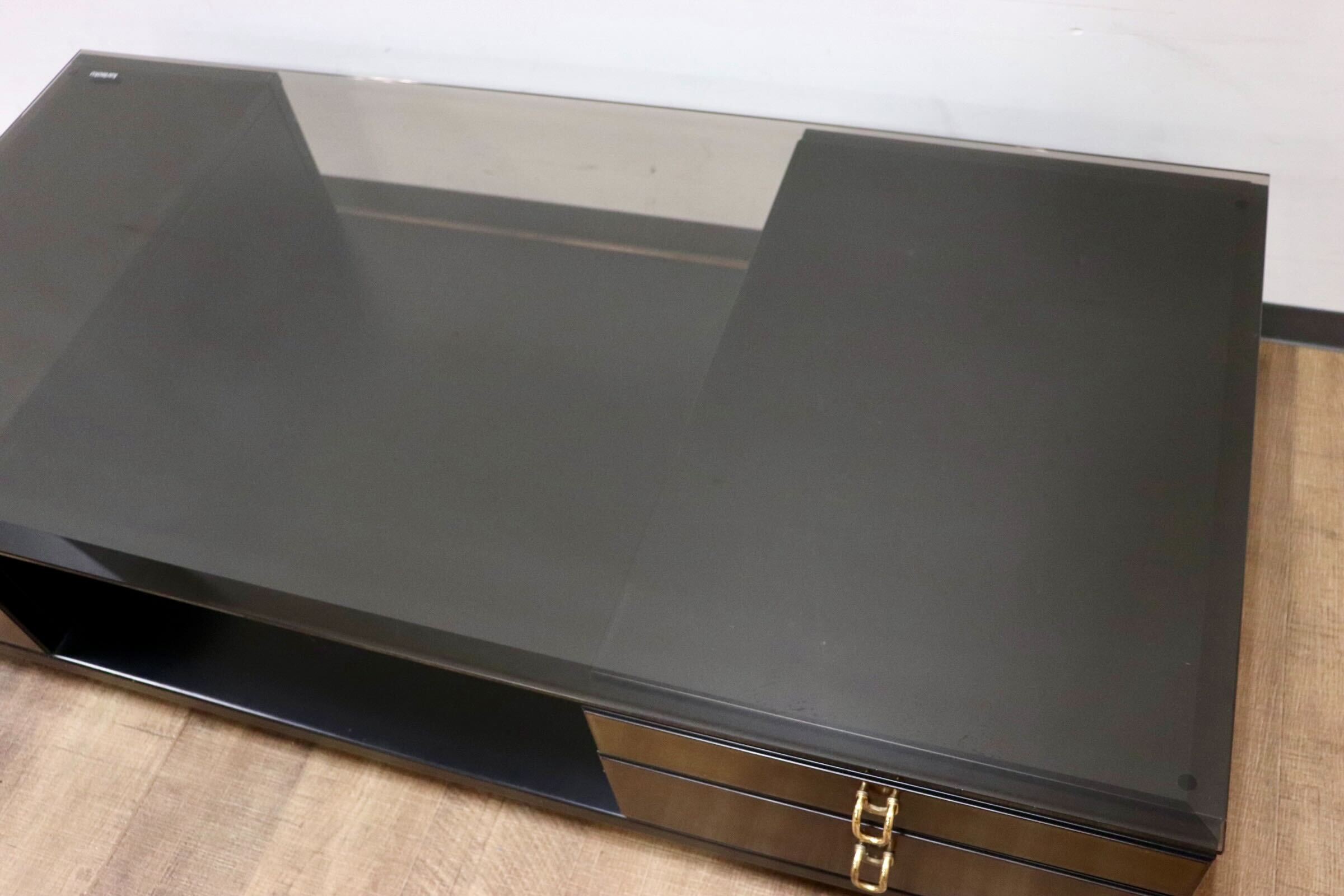 GMGN482C○karimoku / カリモク ガラステーブル センターテーブル リビングテーブル ローテーブル 収納棚 応接 モダン 国産家具