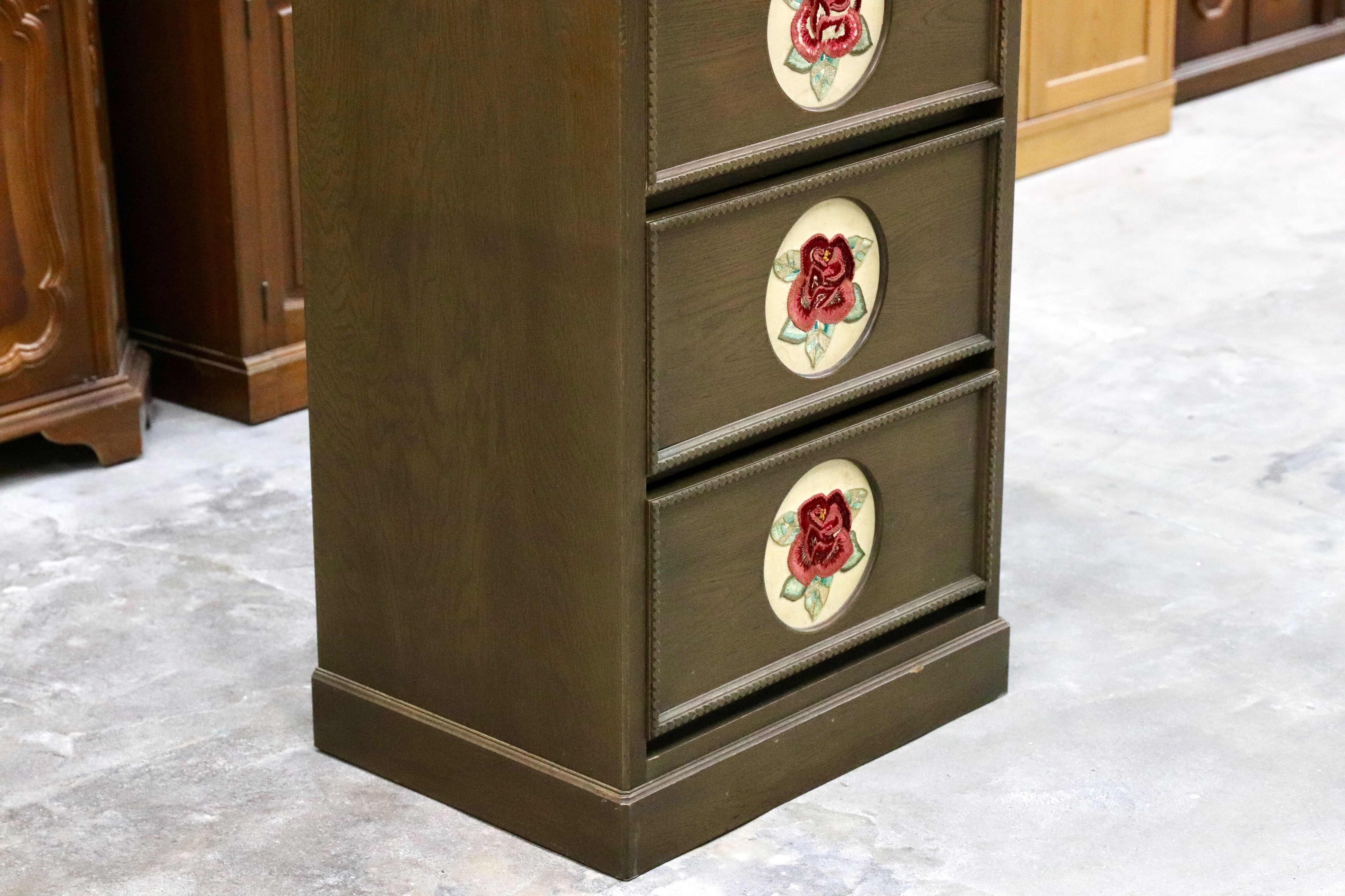 GMIK45○神戸家具 洋家具 トールチェスト リビング収納 整理箪笥 楢材 クラシック オールド ヴィンテージ カントリー 検)永田良介