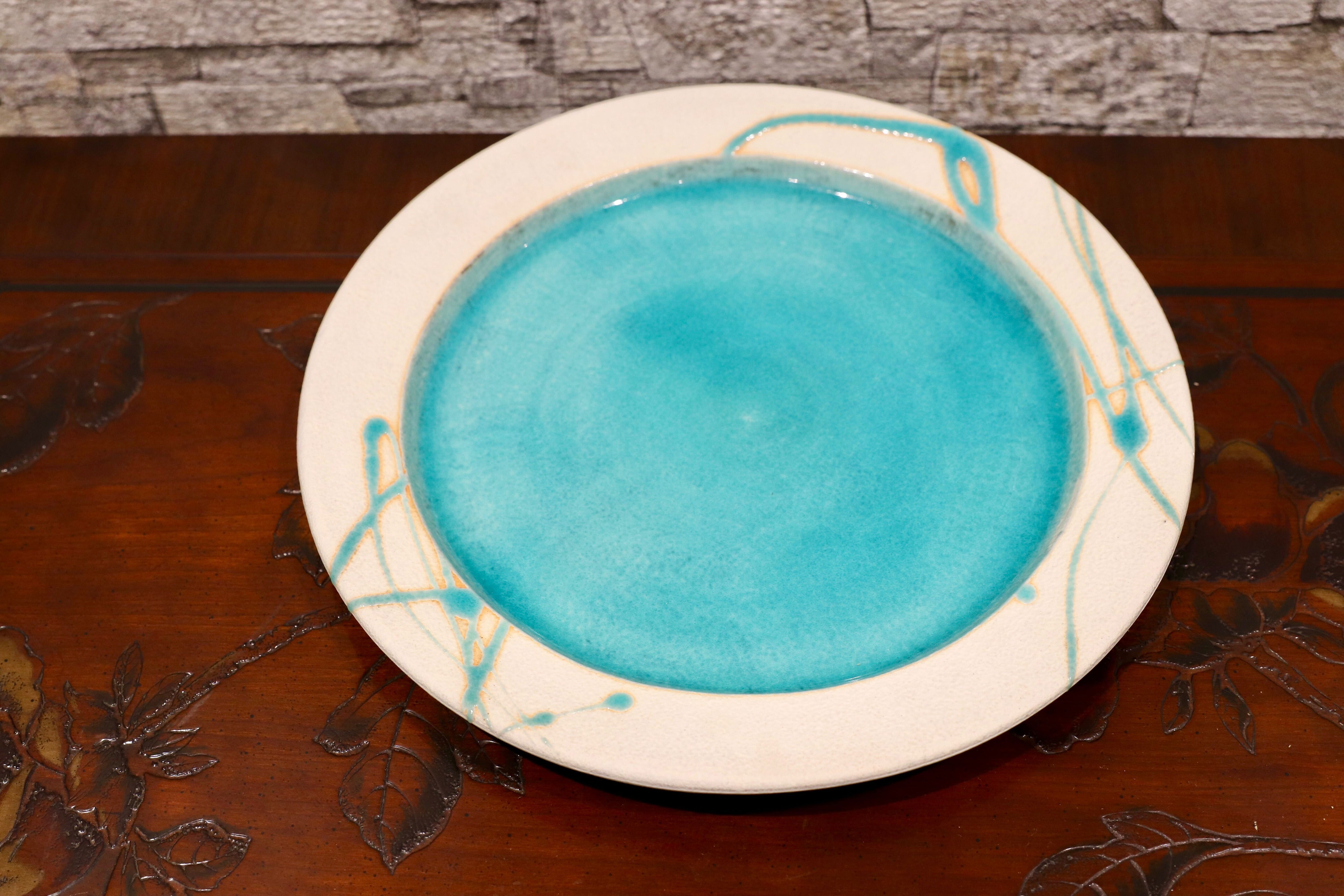 GMIO95○雅峰窯 / Gahou-gama リム皿 丹波立杭焼 大皿 プレート