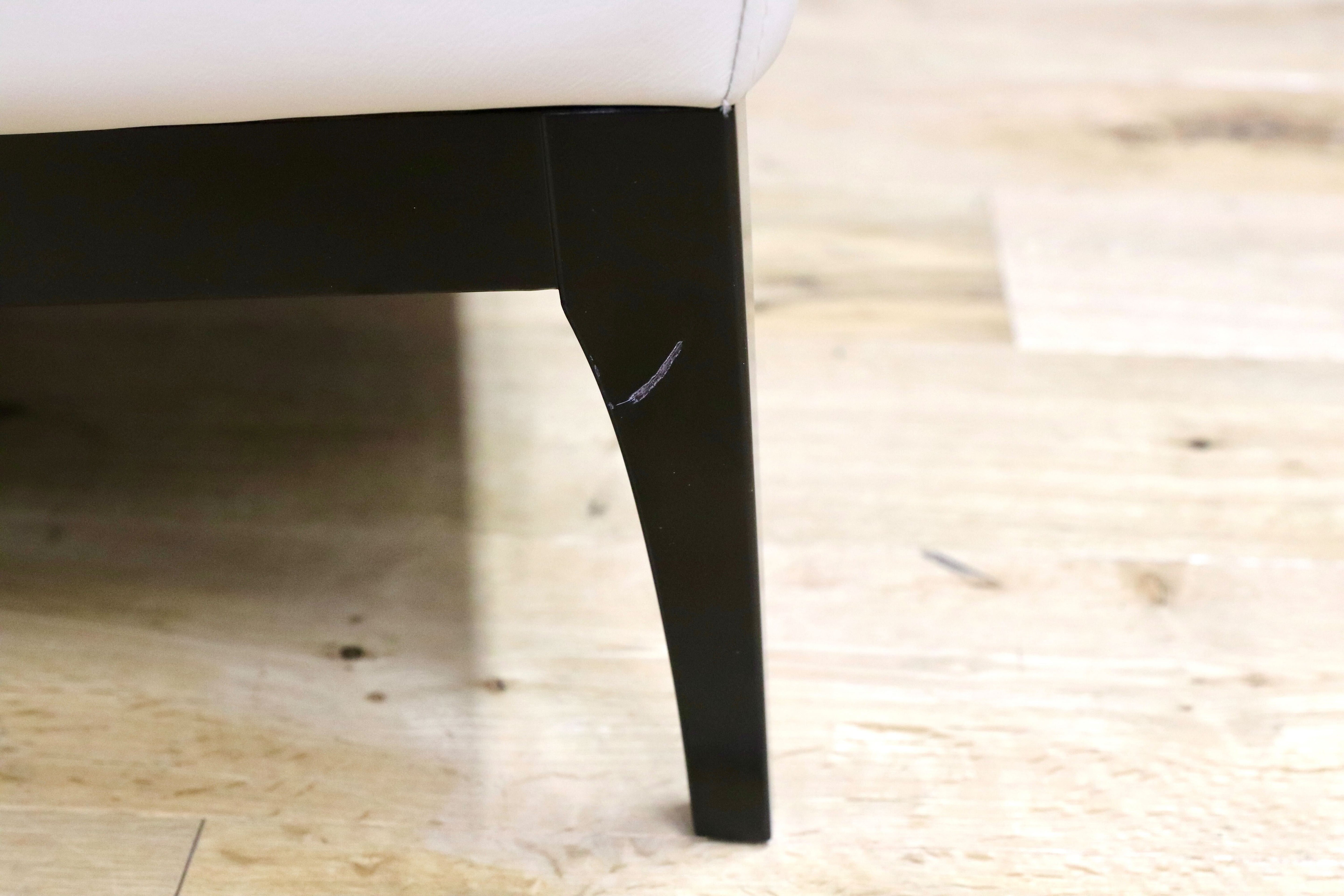 GMGF137A○モリシゲ / MORISHIGE レストキャビン アームチェア シングルソファ ラウンジチェア 白 本革 定価34.5万 ショールーム展示品