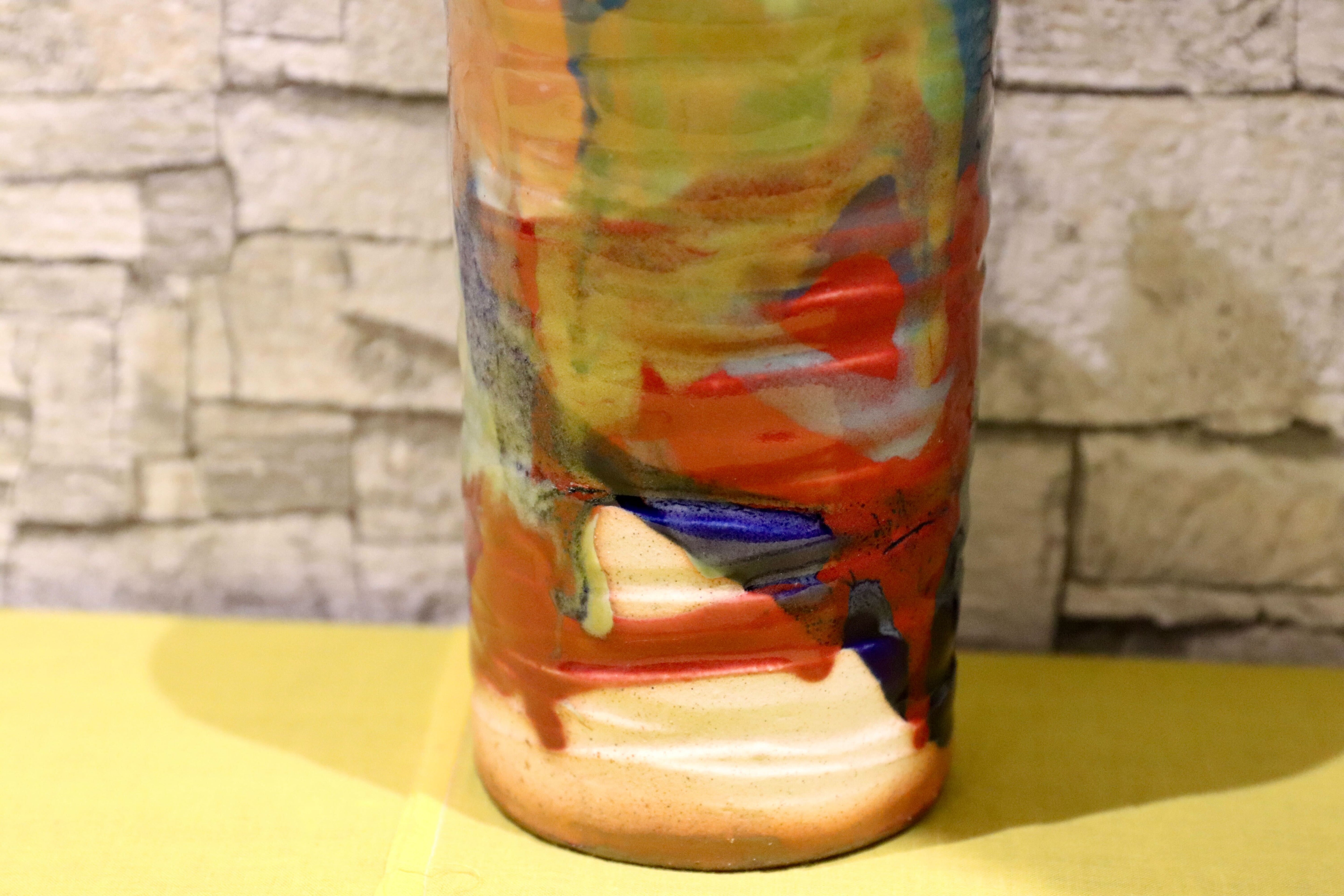 GMIO201B○丹文窯 / Tanbungama ウォーターボトル 丹波立杭焼 一点物 ミャクミャク模様 花瓶 フラワーベース