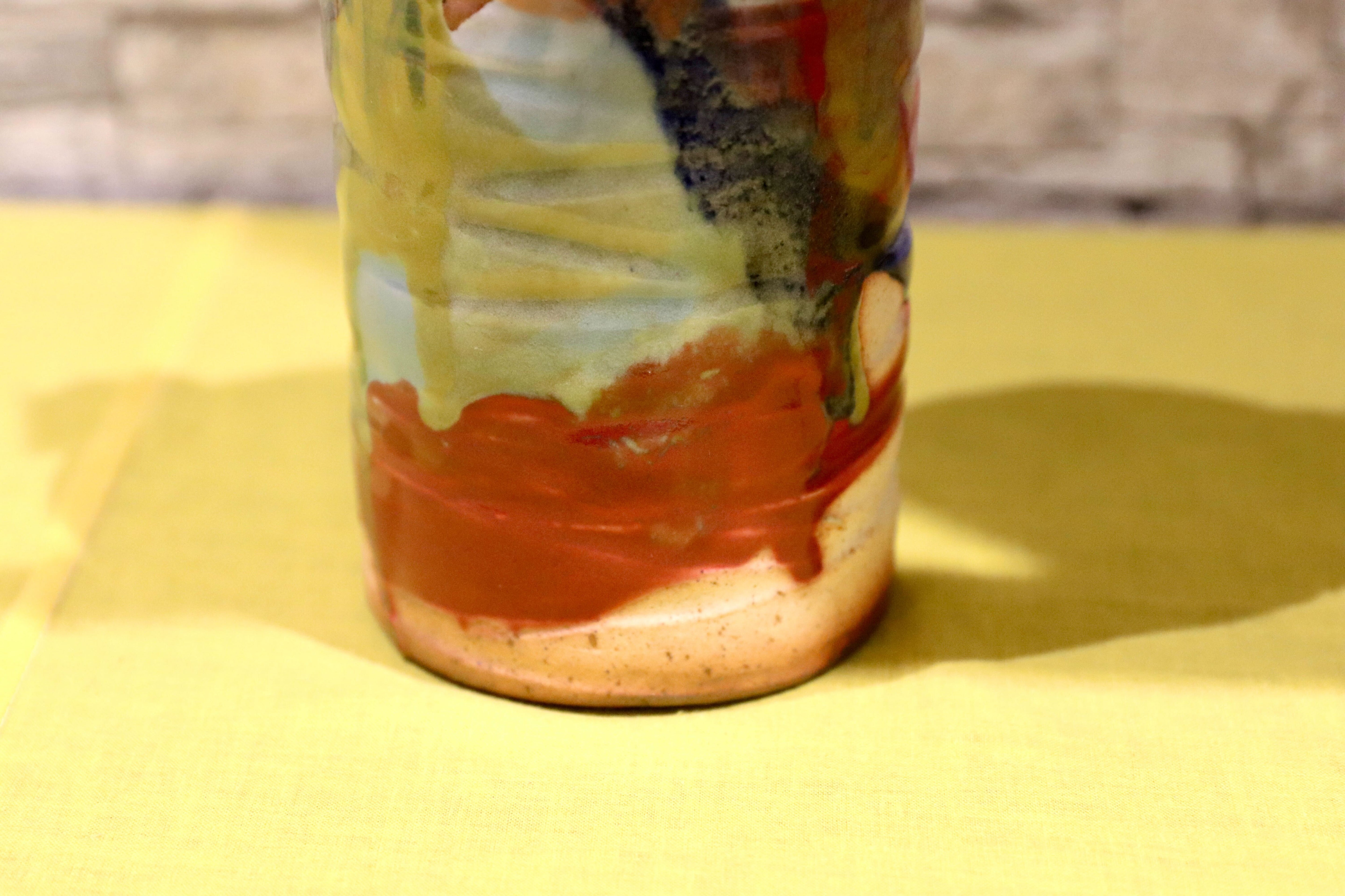 GMIO201B○丹文窯 / Tanbungama ウォーターボトル 丹波立杭焼 一点物 ミャクミャク模様 花瓶 フラワーベース