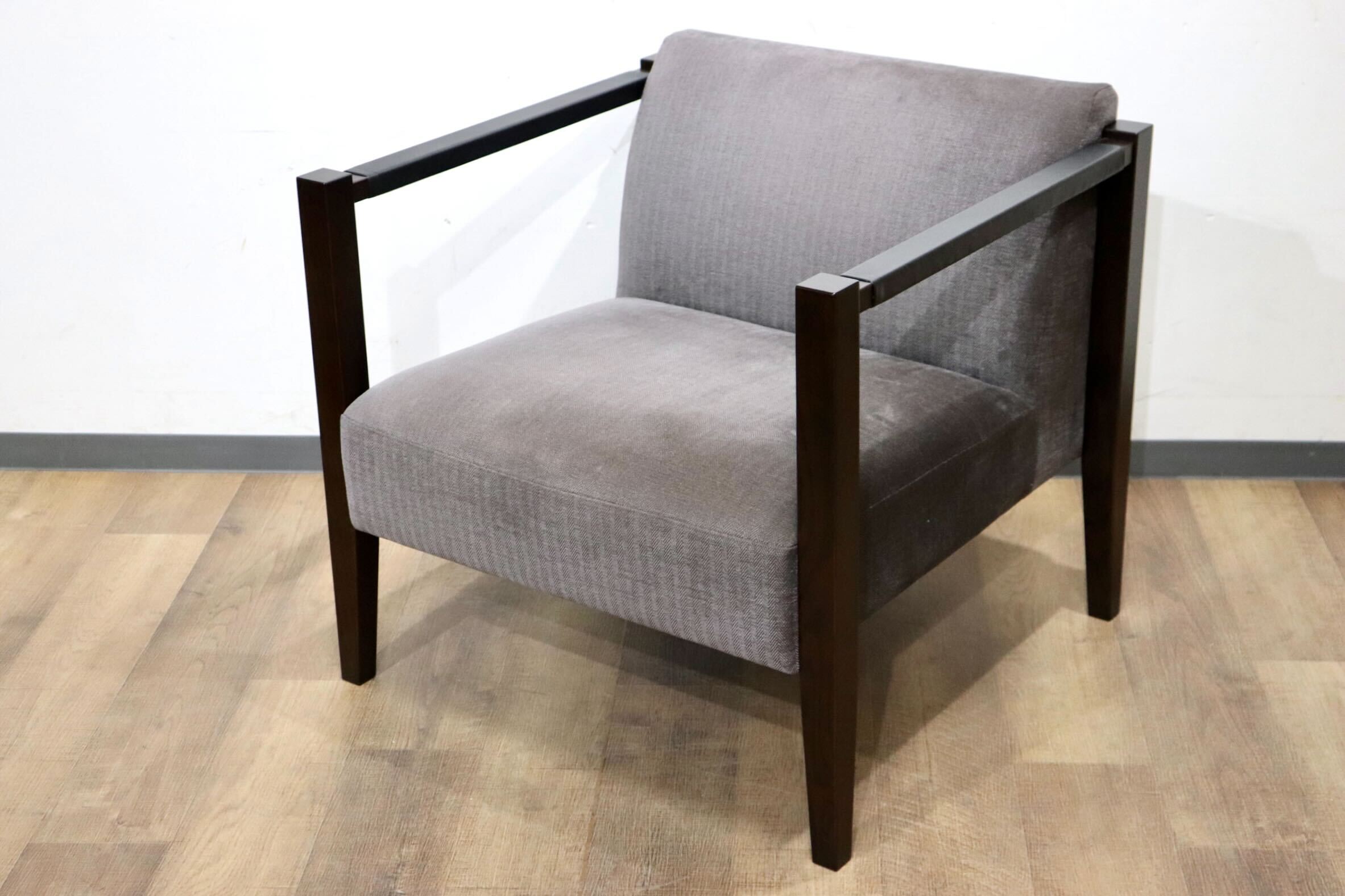 GMHN316A○Ritzwell / リッツウェル LOS ロス ラウンジチェア アームチェア 椅子 ファブリック グレー 定価約20万 モデルルーム展示品